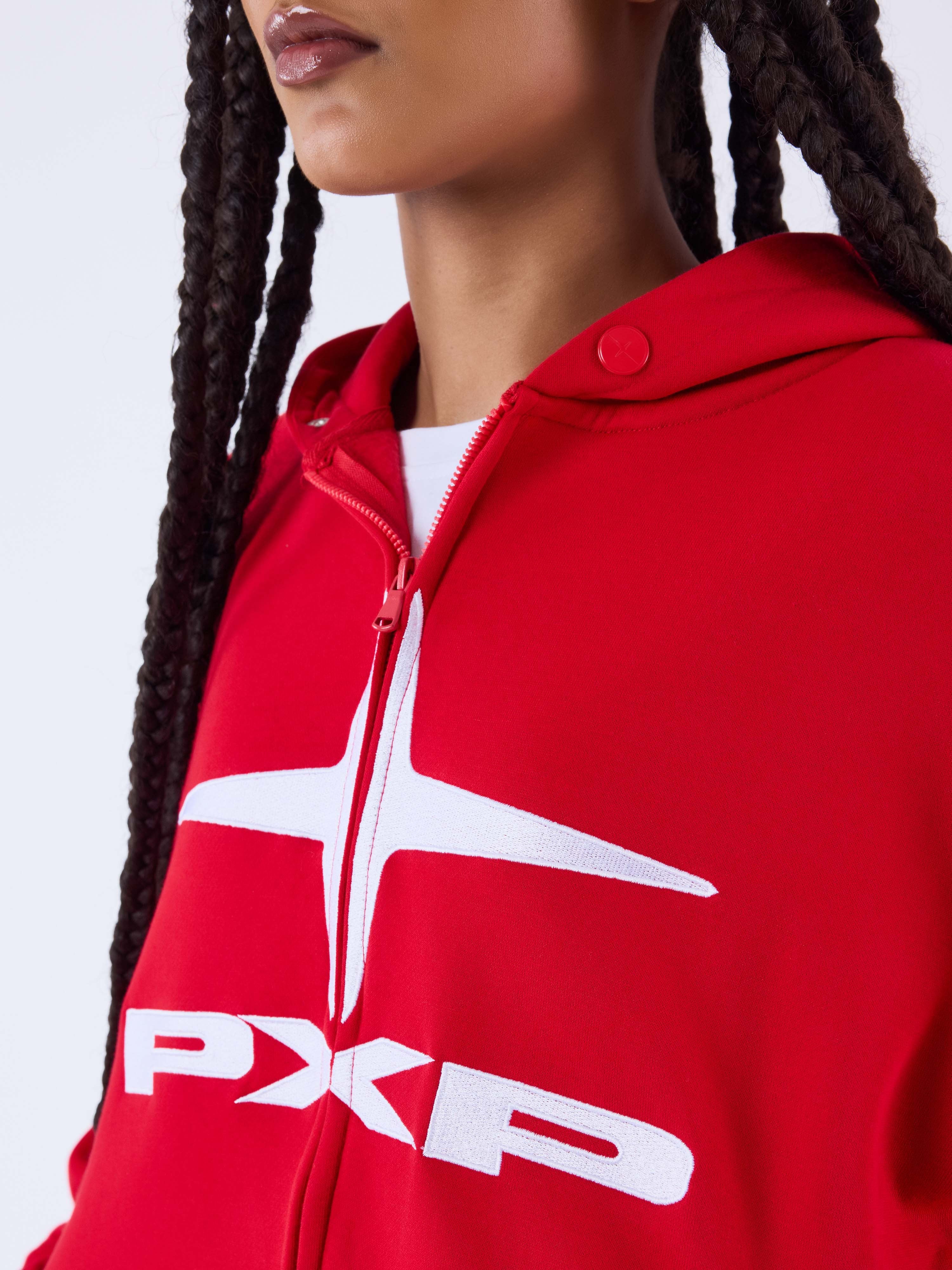sweat-a-capuche-zippe-polaris-rouge