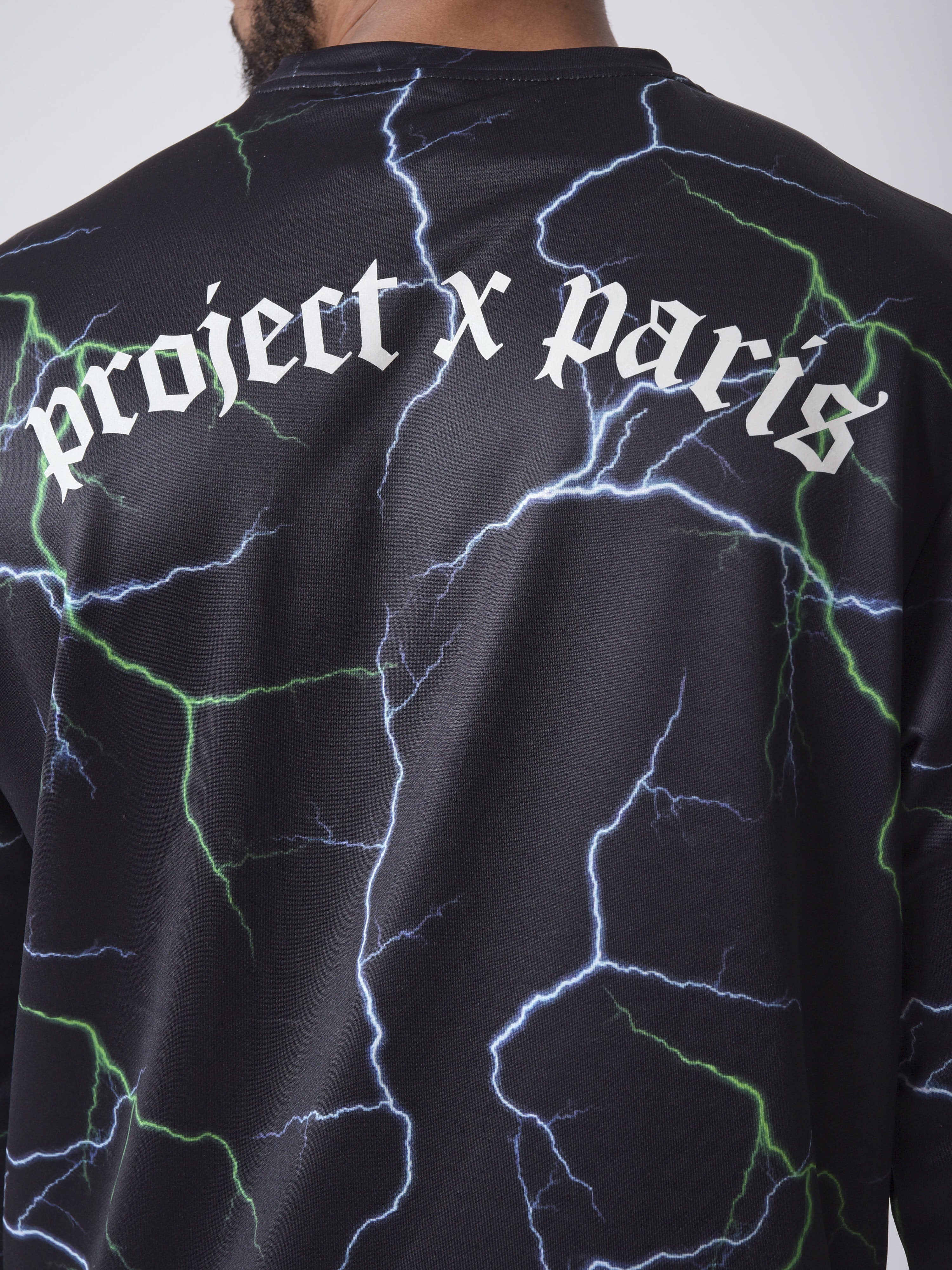 Sweatshirt med rund hals og lynmønster-6