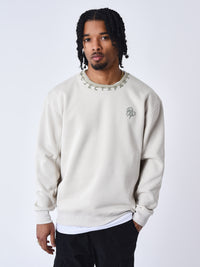 sweat-col-rond-motif-graph-greige