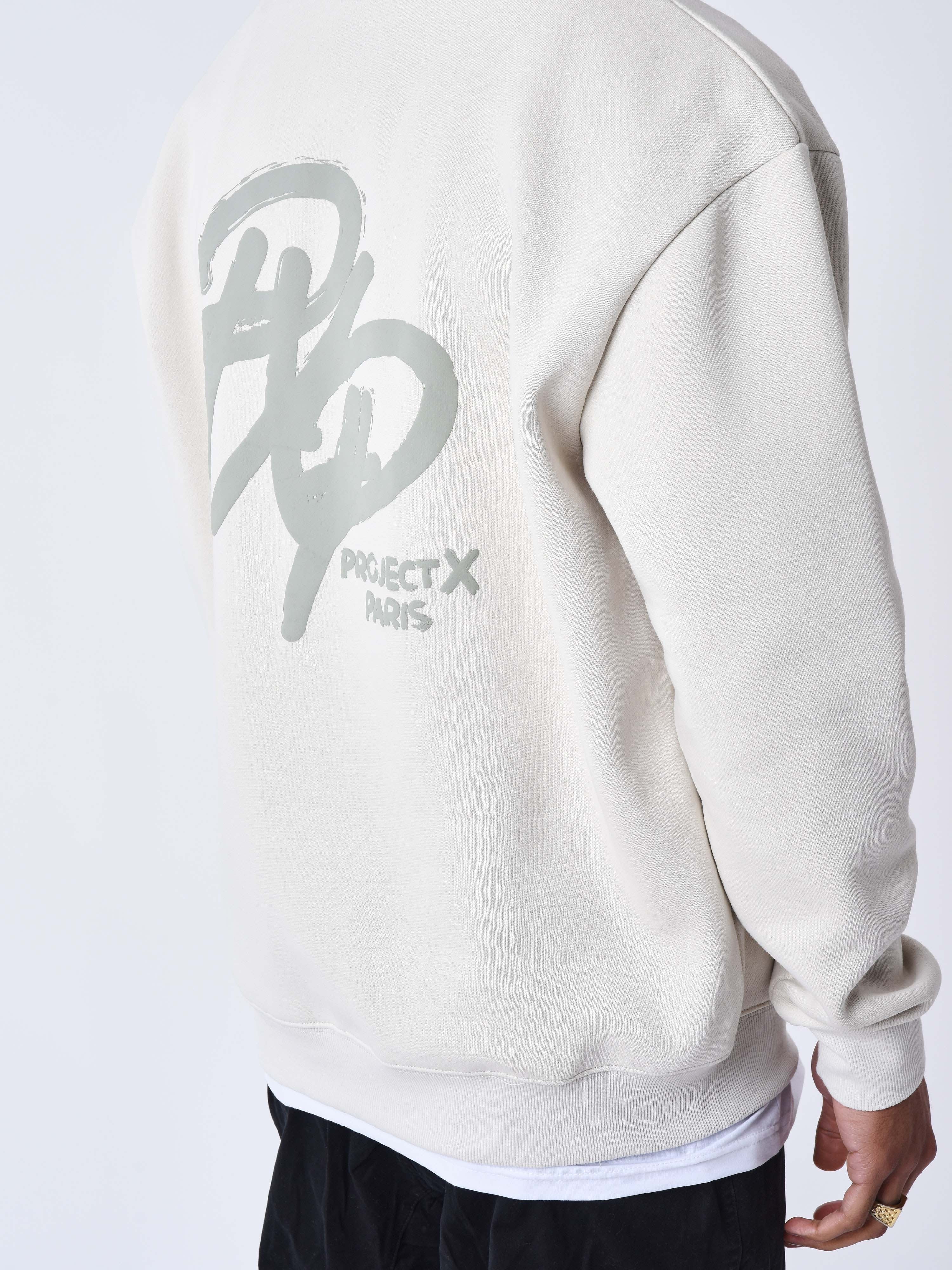 sweat-col-rond-motif-graph-greige