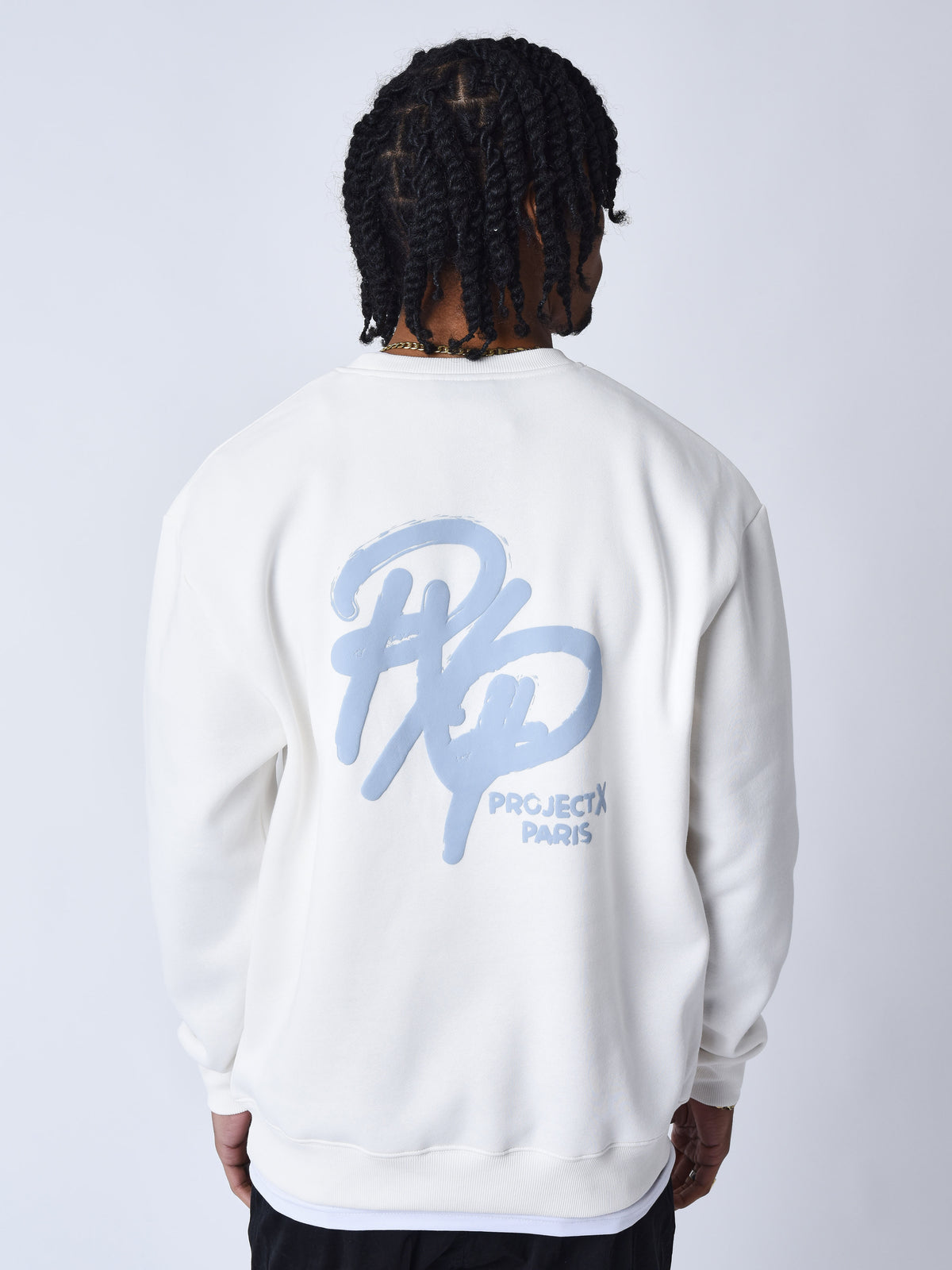 sweat-col-rond-motif-graph-blanc-casse