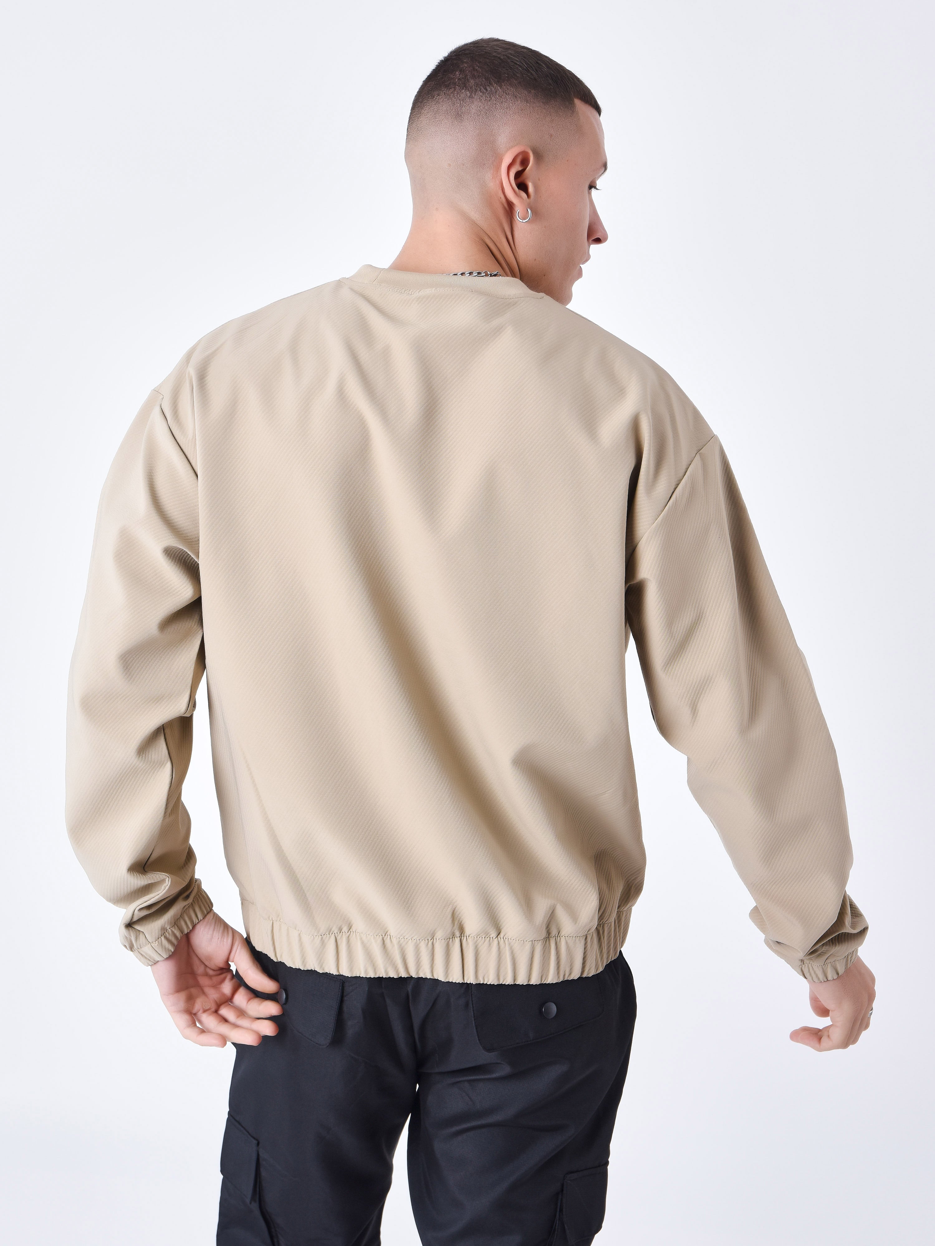 Sweatshirt com gola redonda texturizada-2