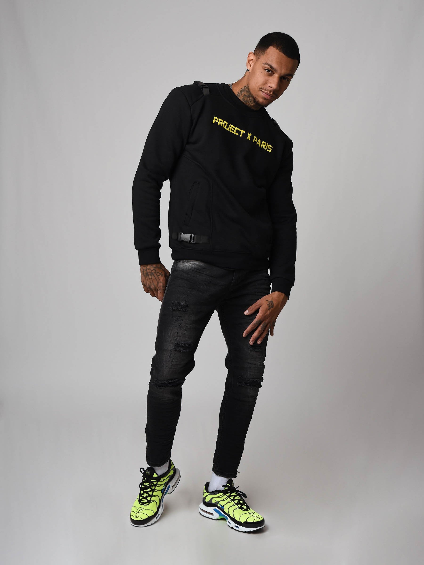 Sweatshirt med plastclips detaljer-1
