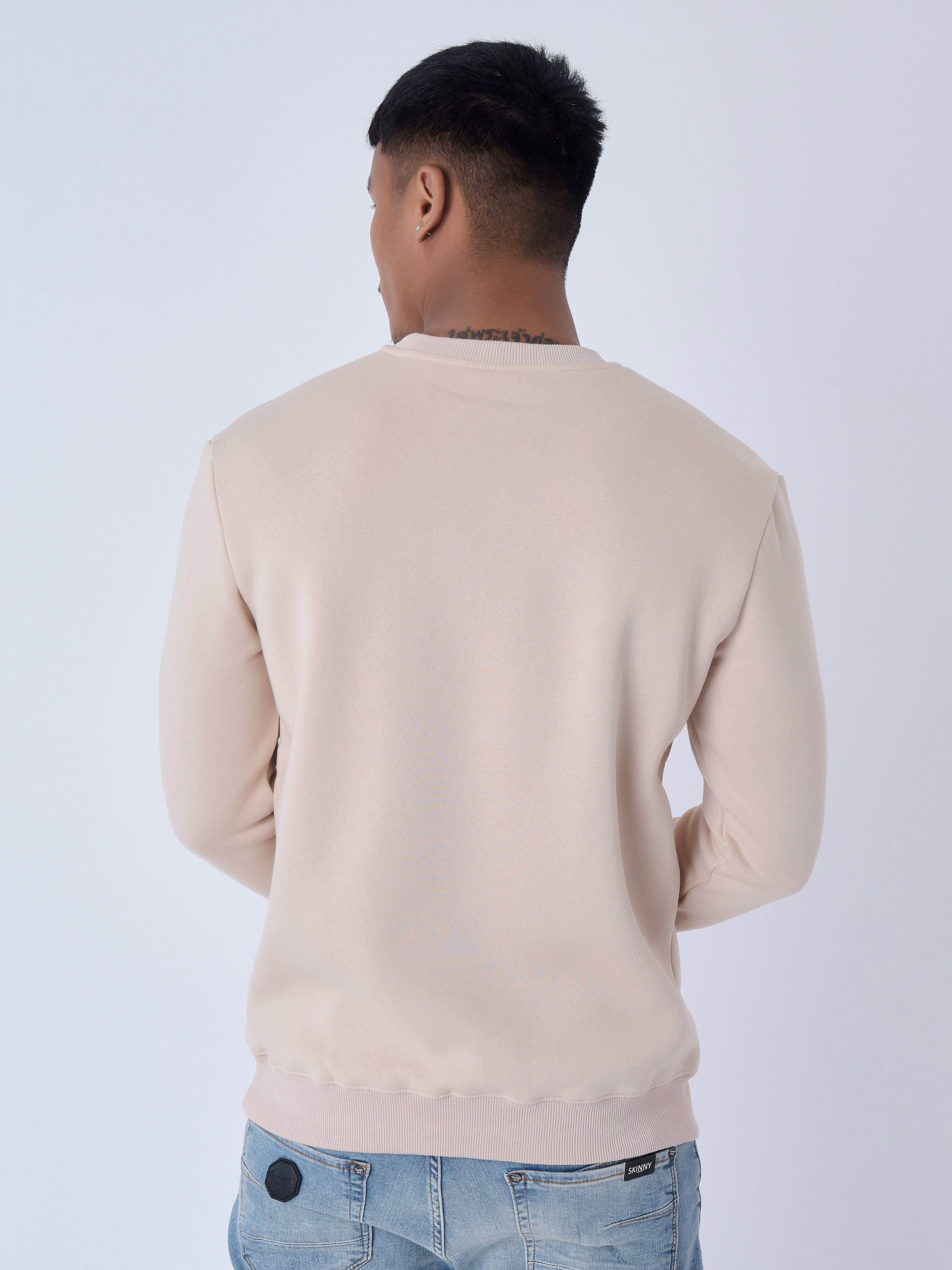 sweat-logo-contraste-homme-1920009-beige