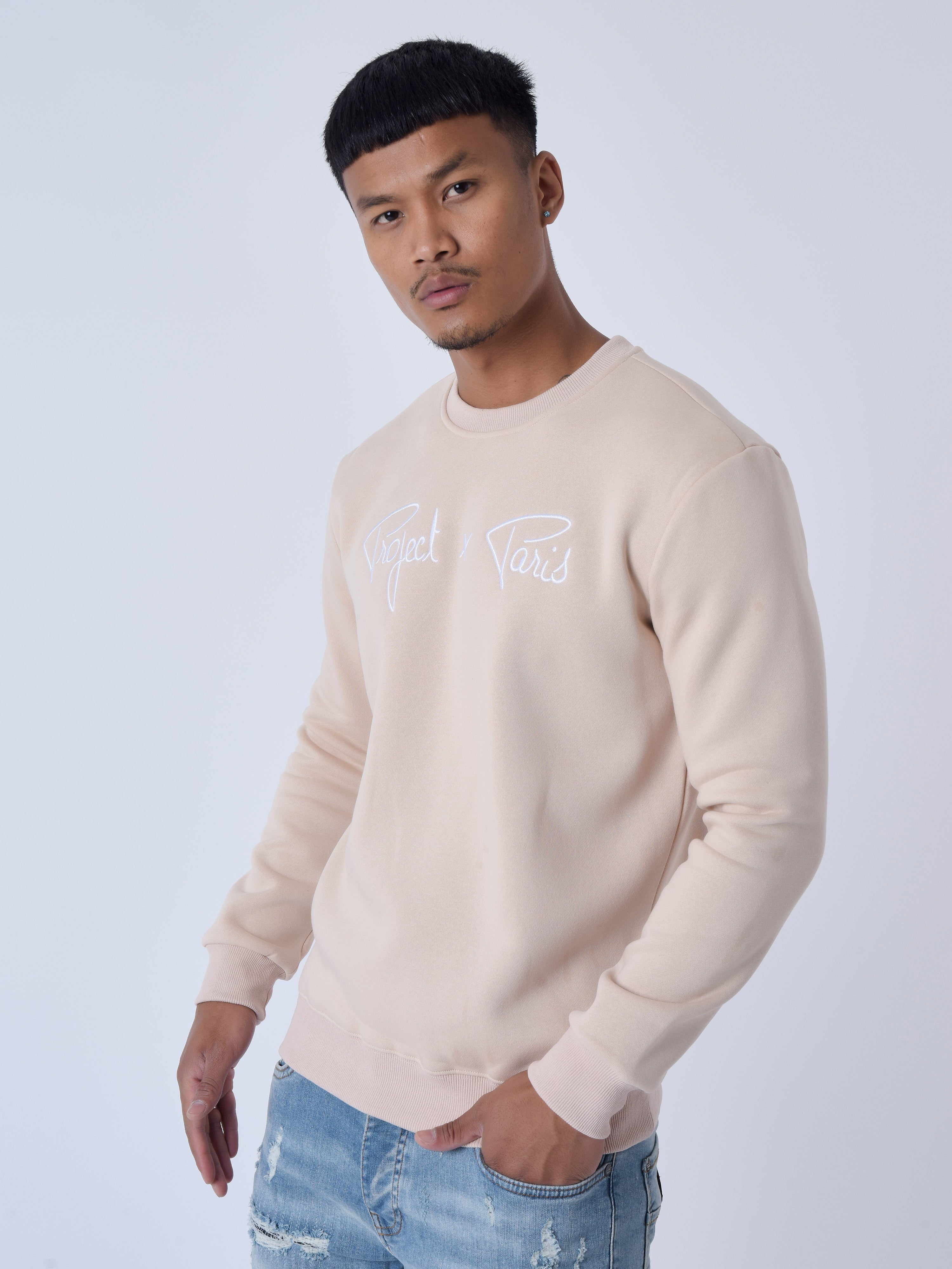 sweat-logo-contraste-homme-1920009-beige