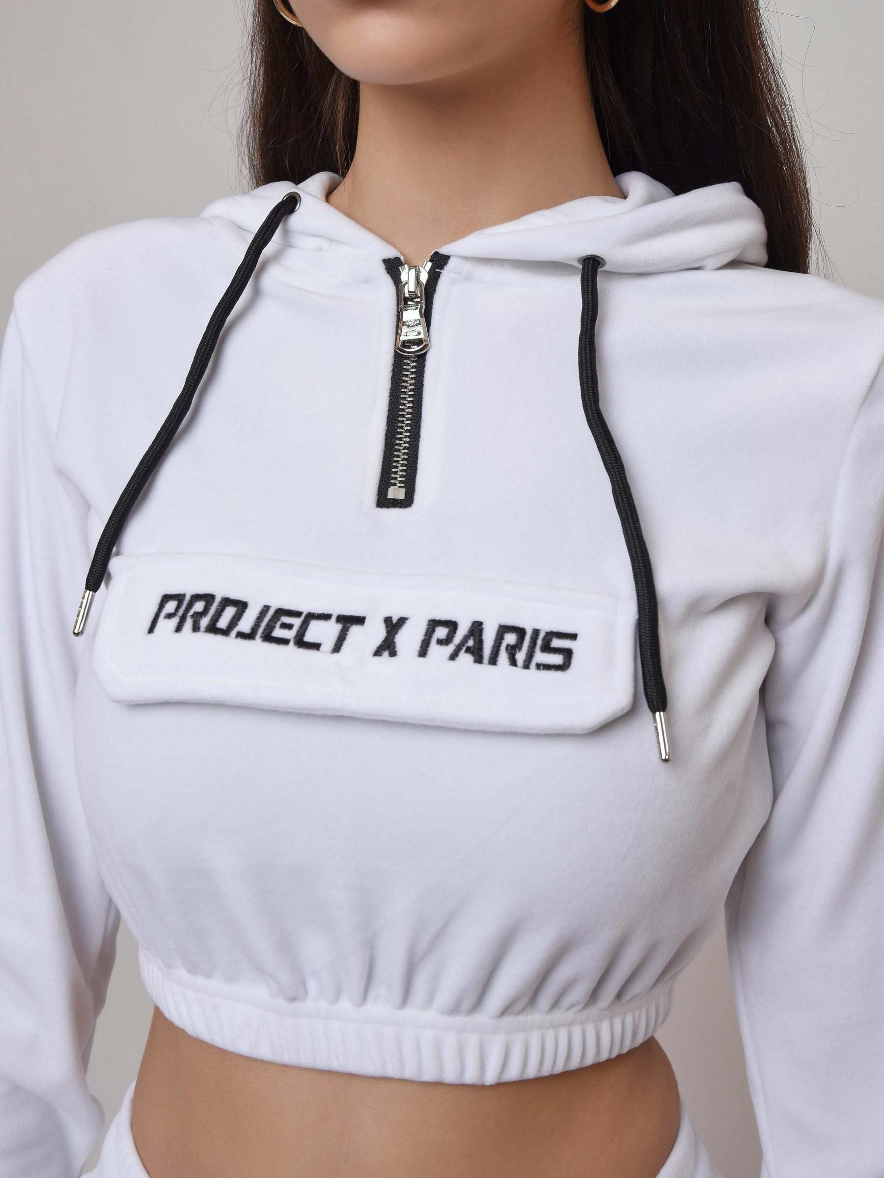 Short velvet hoodie-4