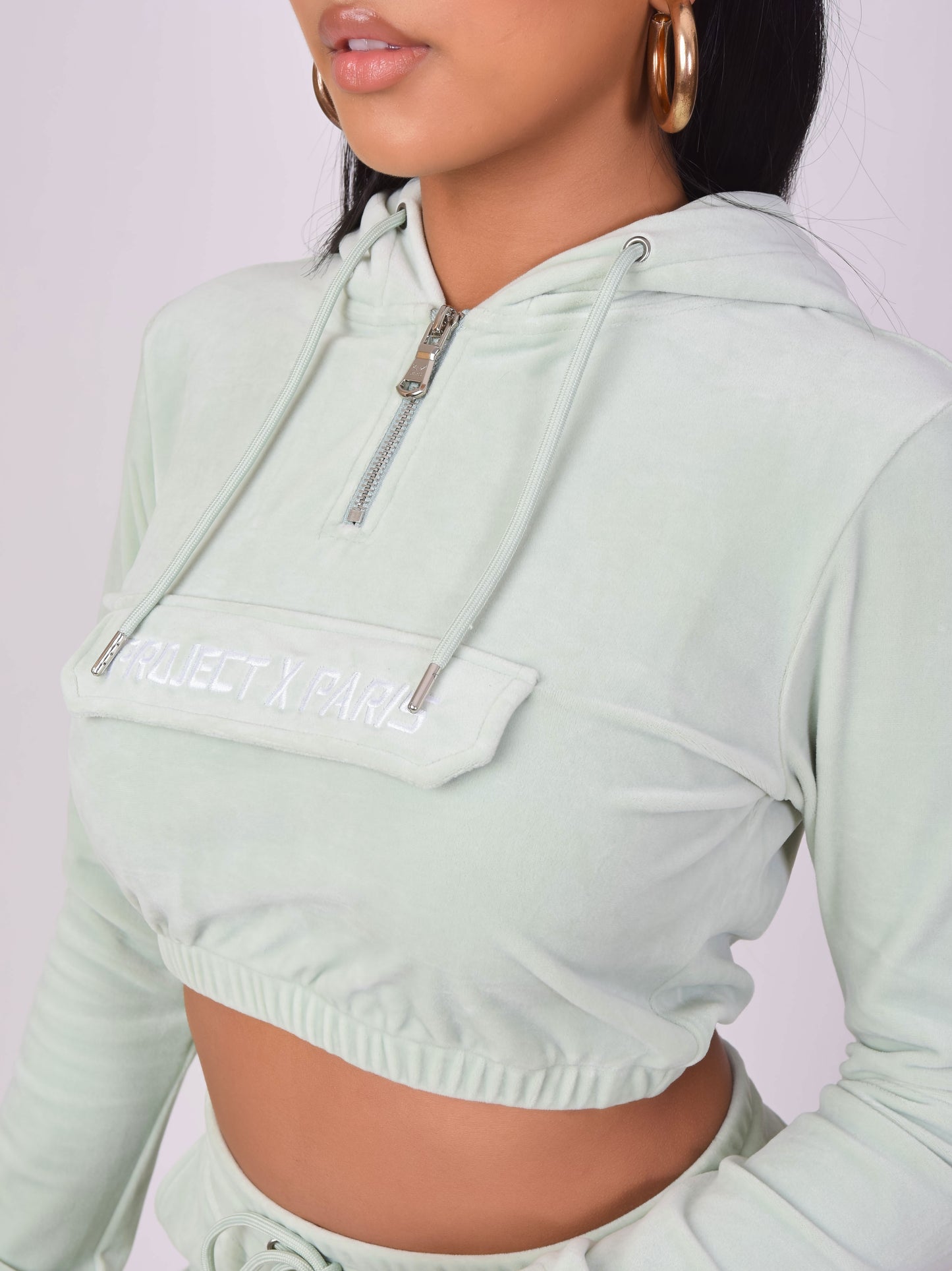 sweat-velours-court-a-capuche-femme-project-x-paris-f192045-vert-d-eau