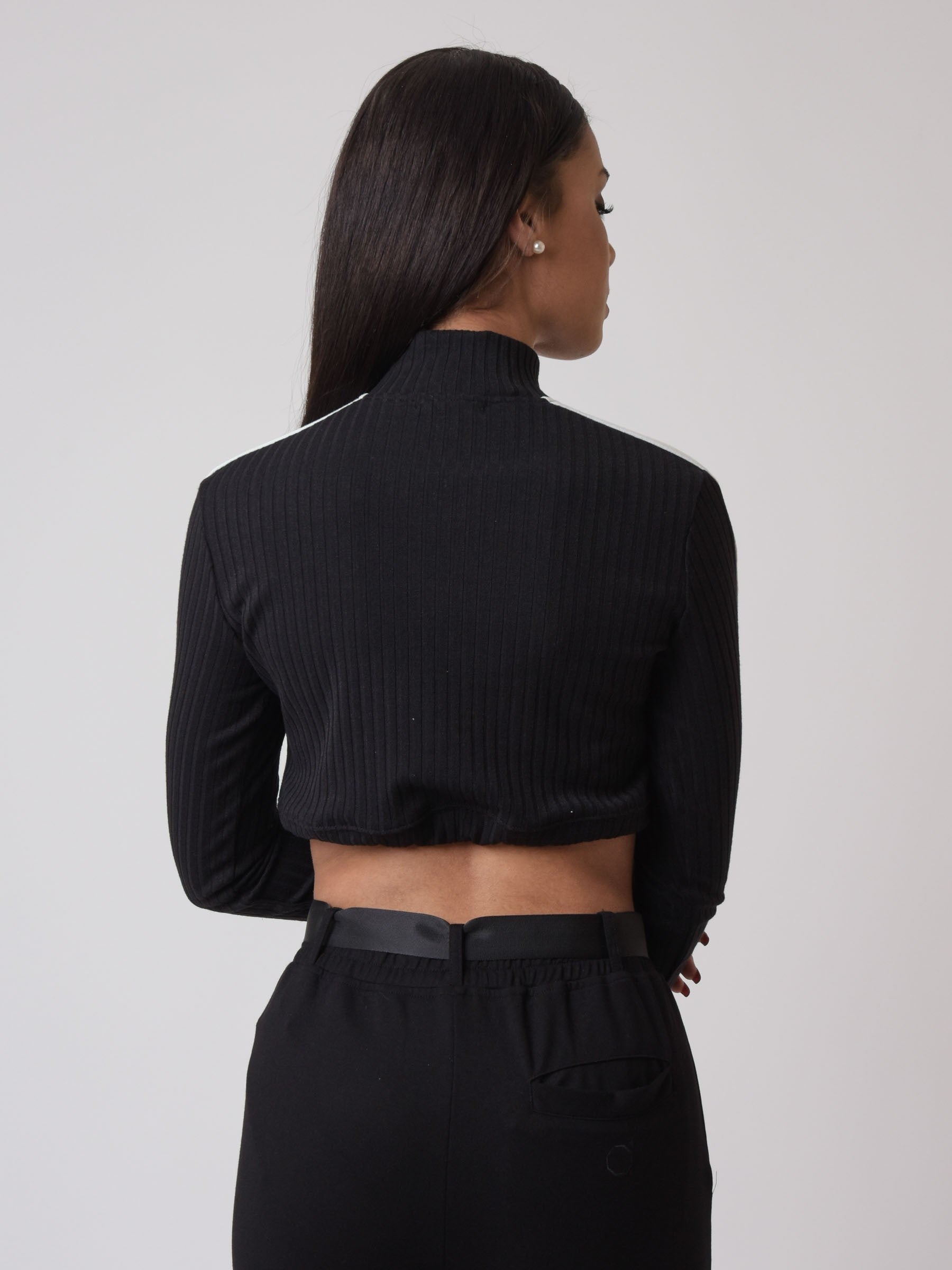 Elastic cropped sweatshirt-5