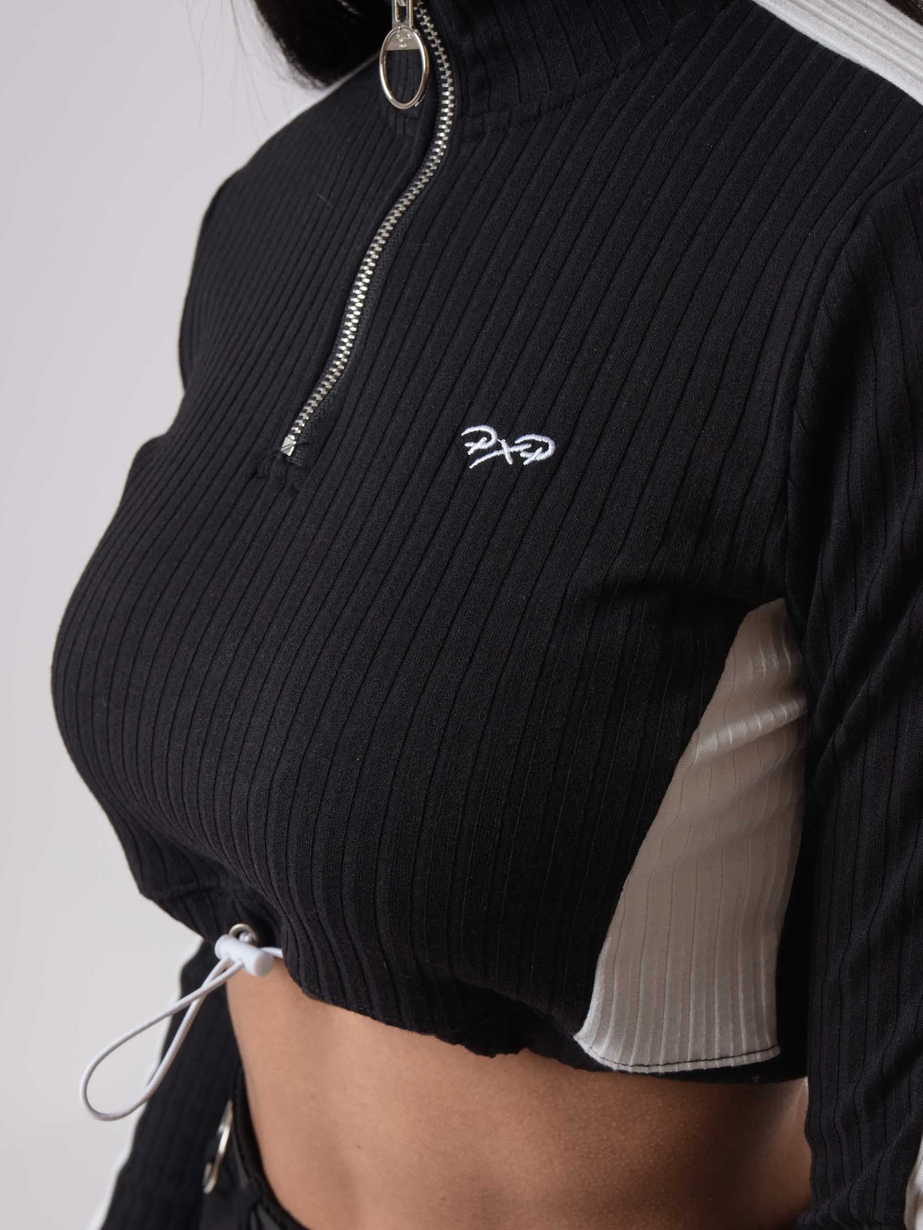 Elastic cropped sweatshirt-3