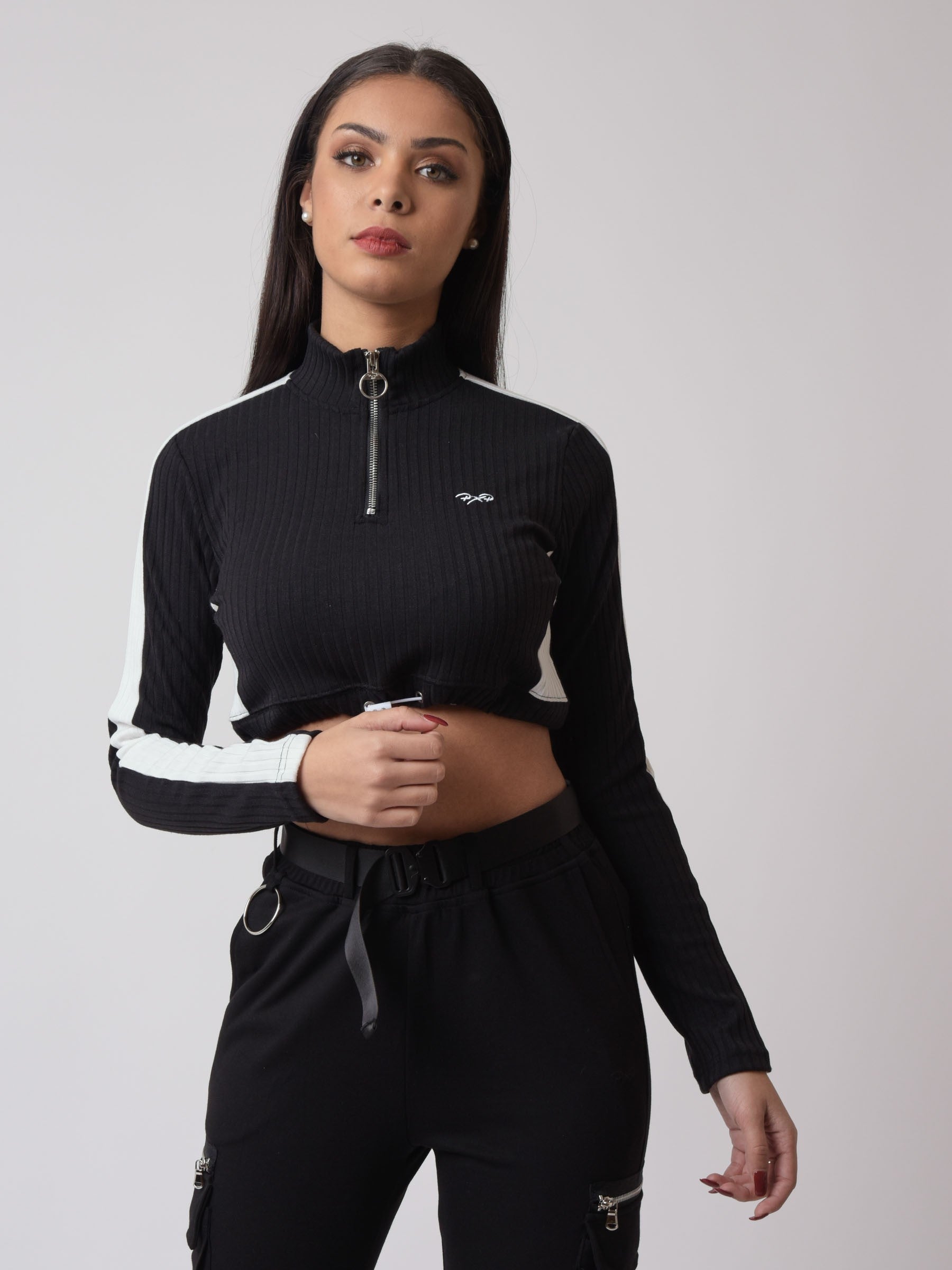 Elastic cropped sweatshirt-7