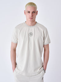 T-shirt med vævede labyrintdetaljer