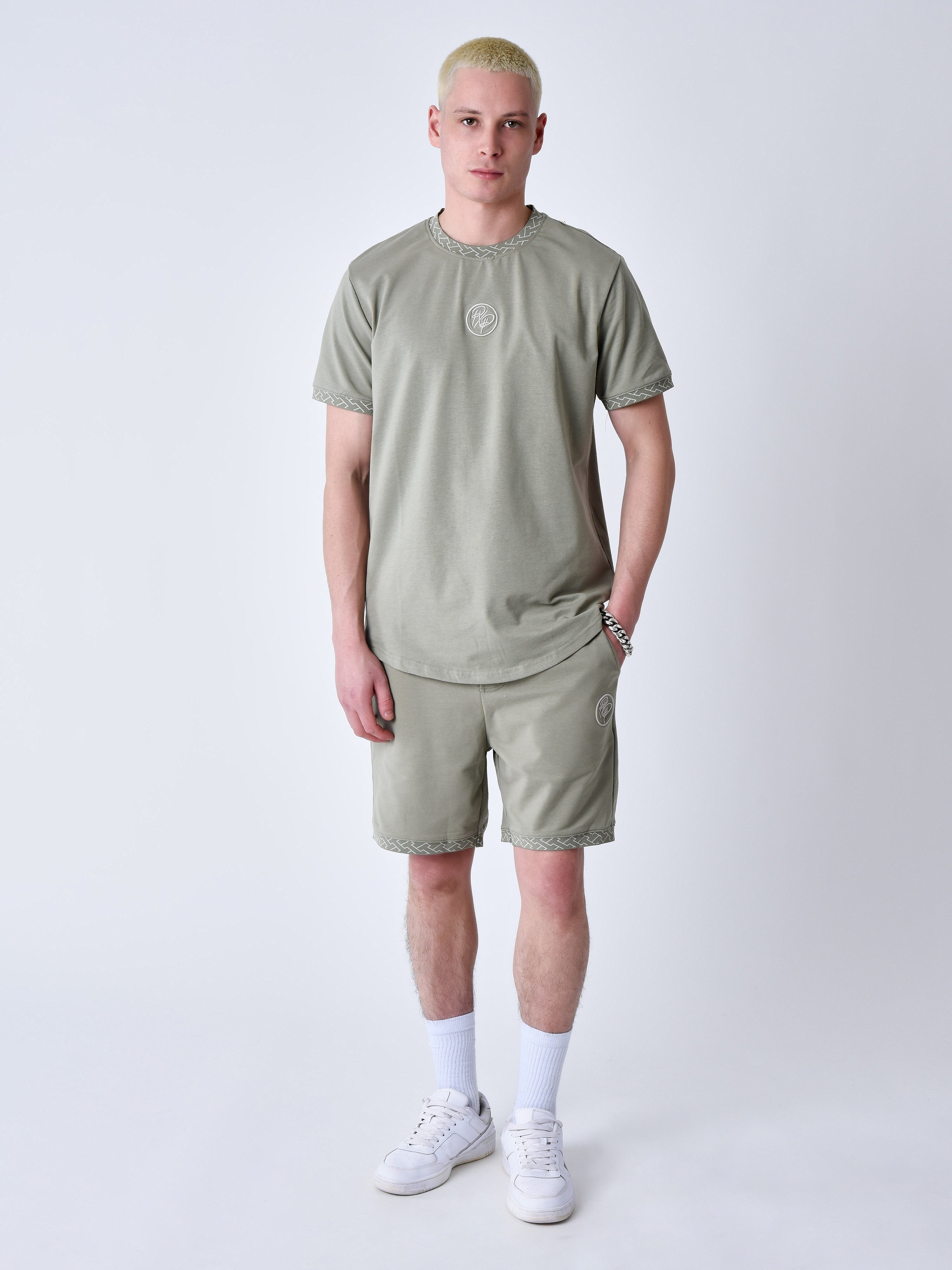 t-shirt-a-details-tisse-labyrinthe-olive