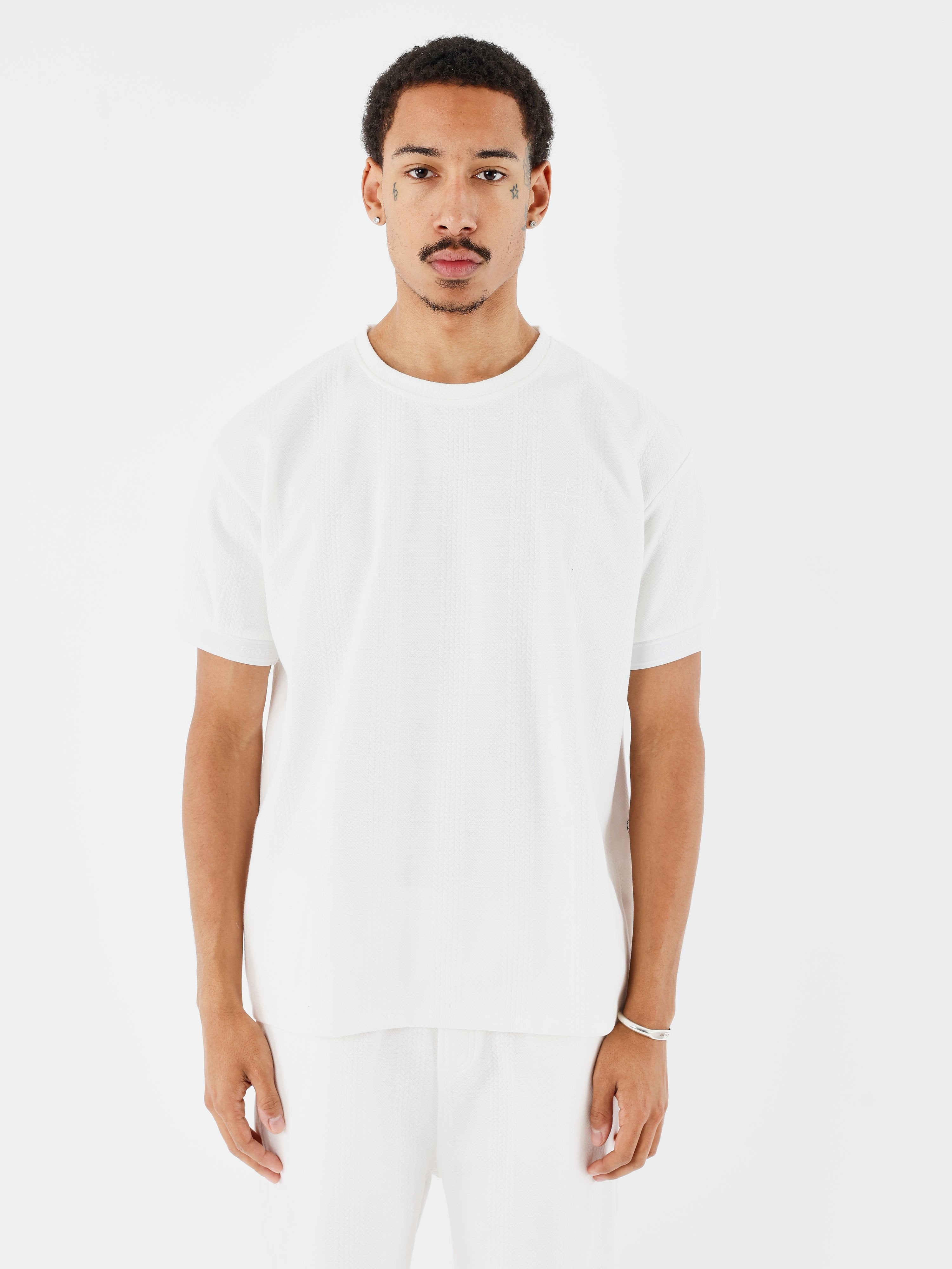 Camiseta con cuello alto de punto-1