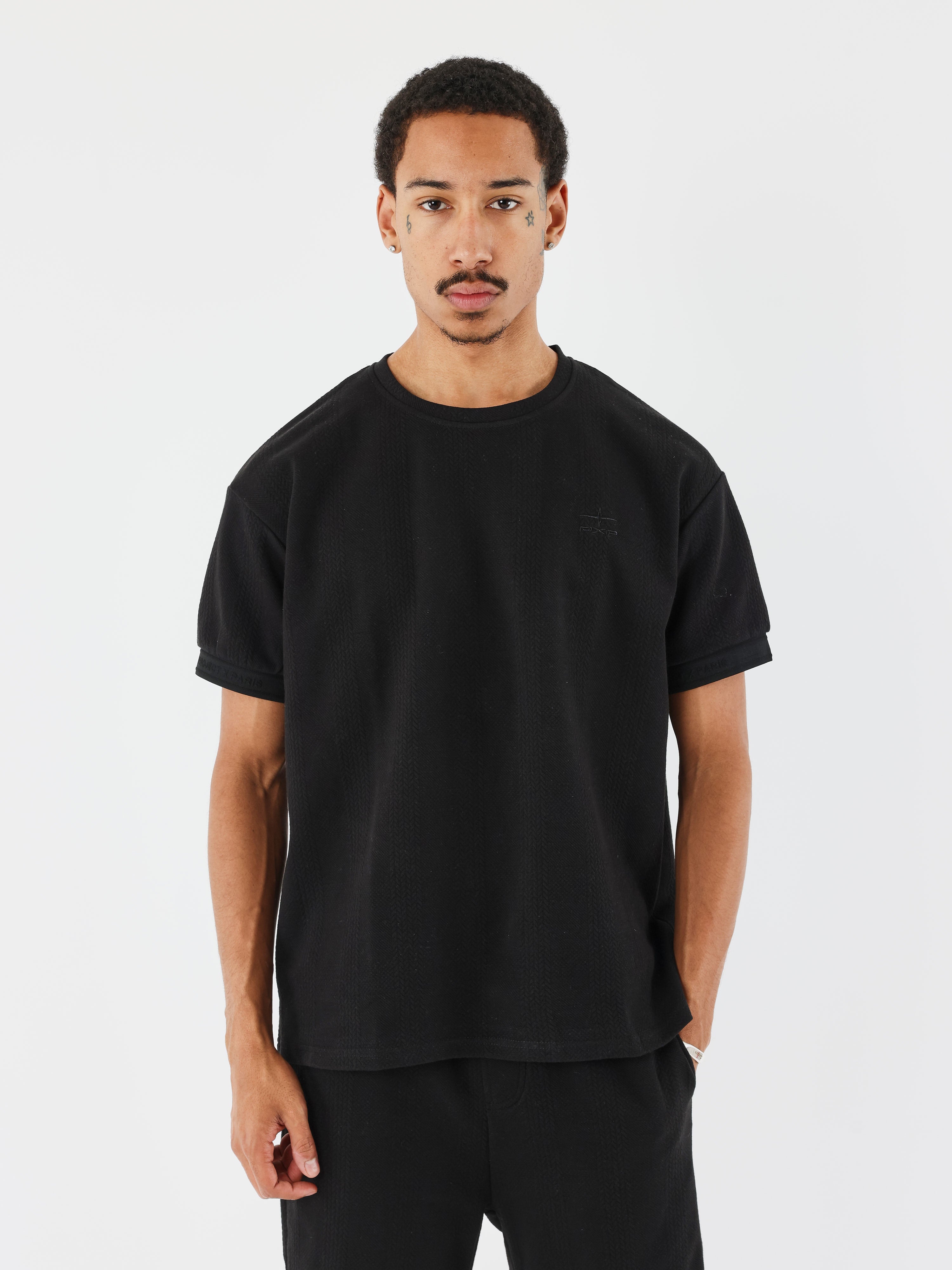 Camiseta con cuello alto de punto-1