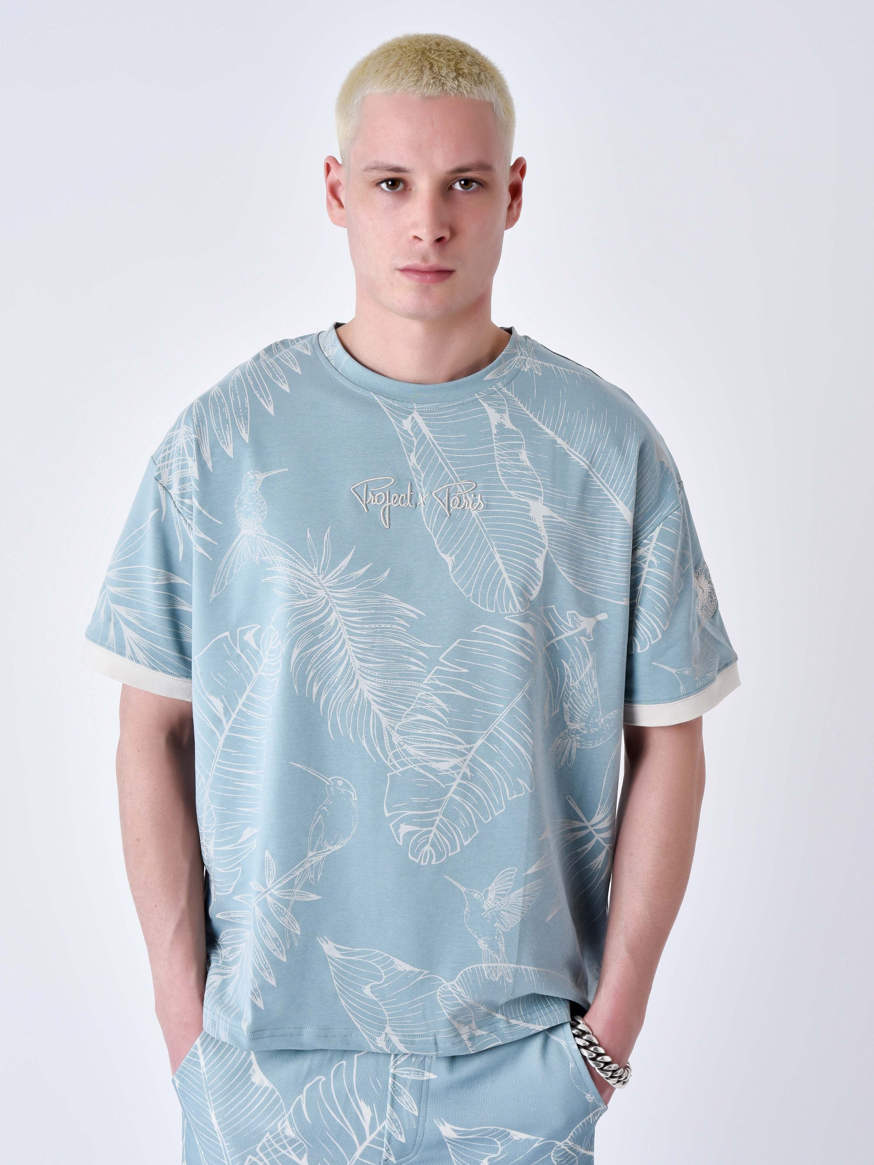 t-shirt-imprime-luxuriant-bleu-vert