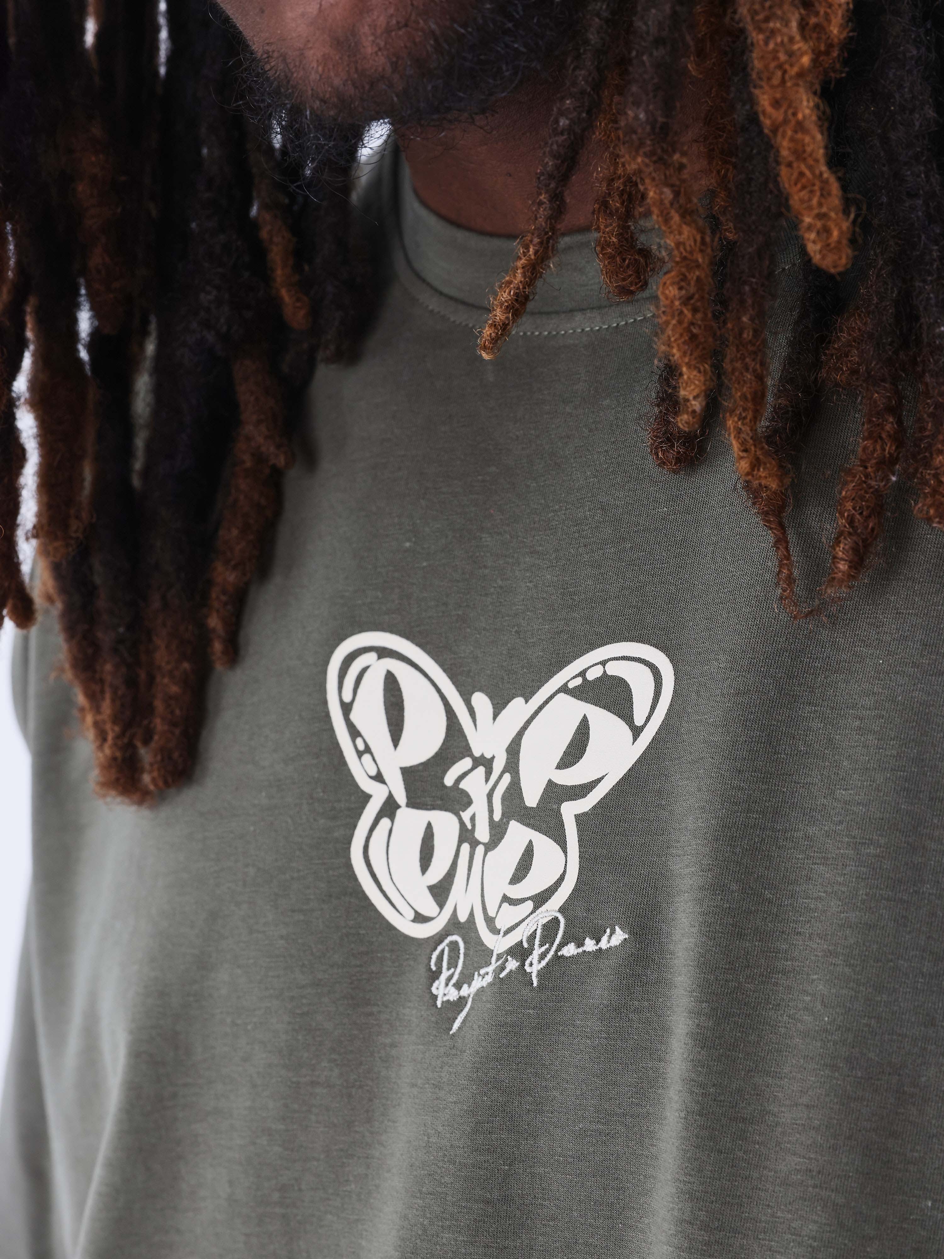 t-shirt-papillon-olive-fonce