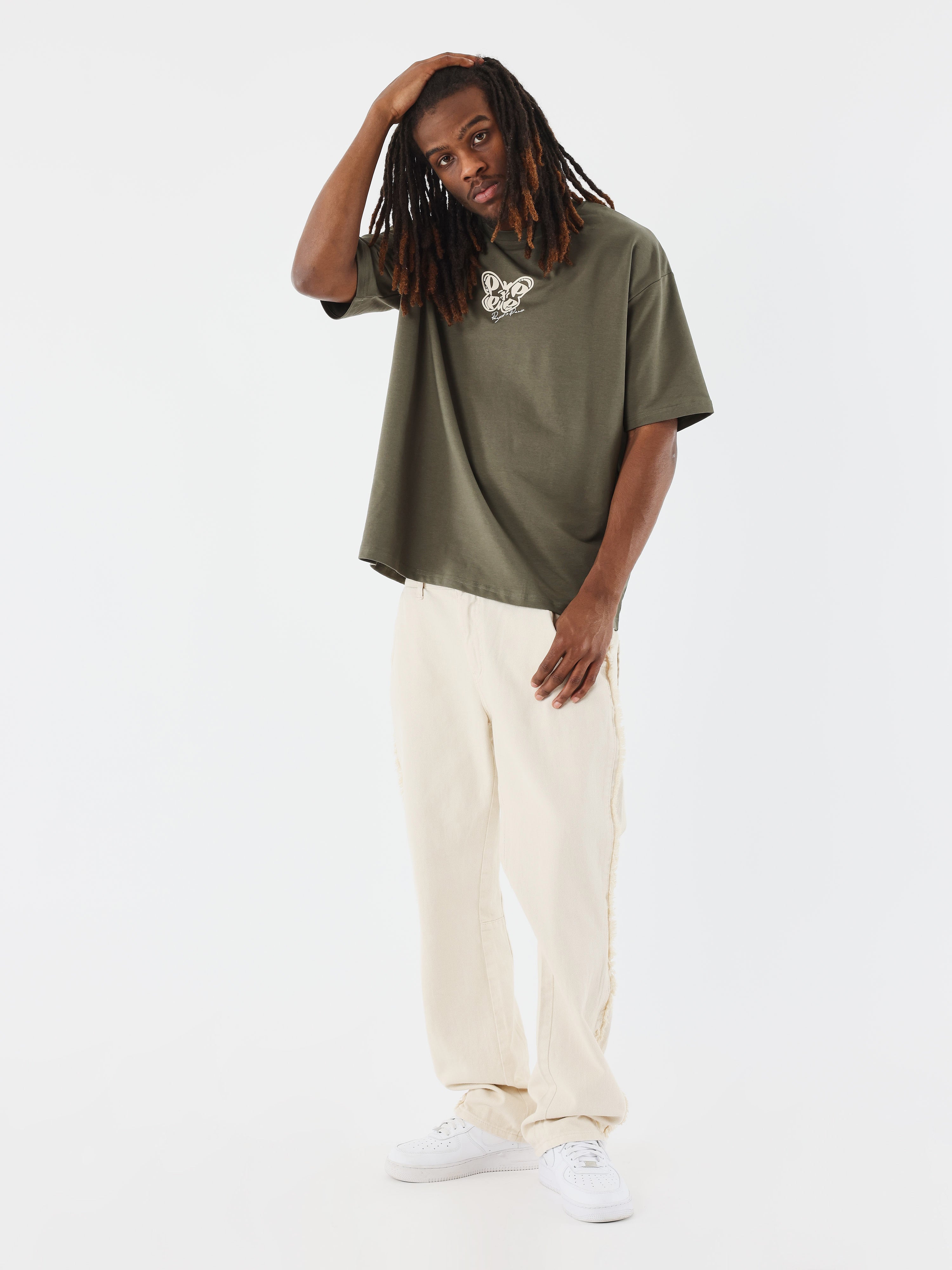 t-shirt-papillon-olive-fonce