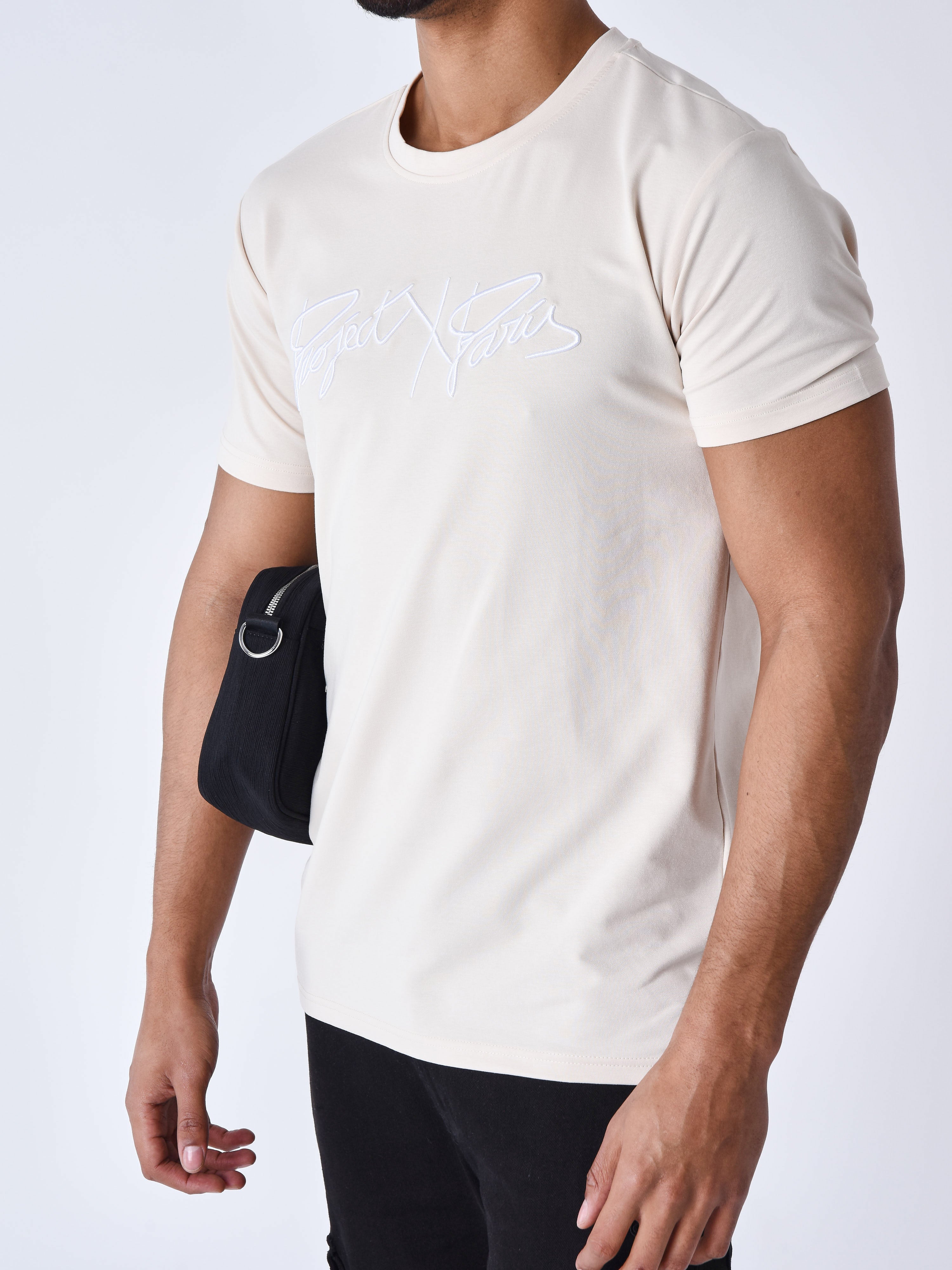 Basic T-skjorte med full logo broderi-5