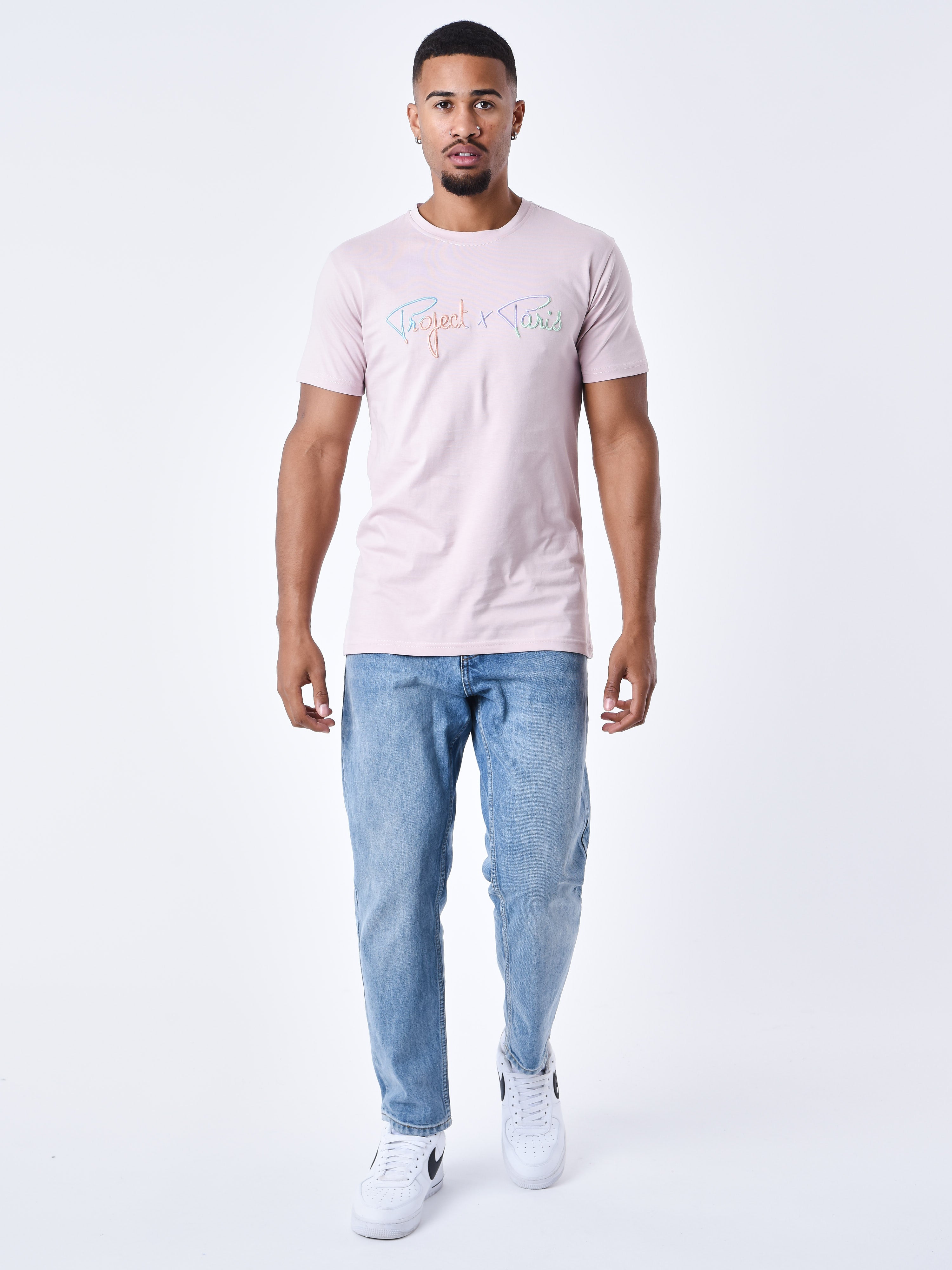 T-shirt Signature logo arc-en-ciel broderie-3