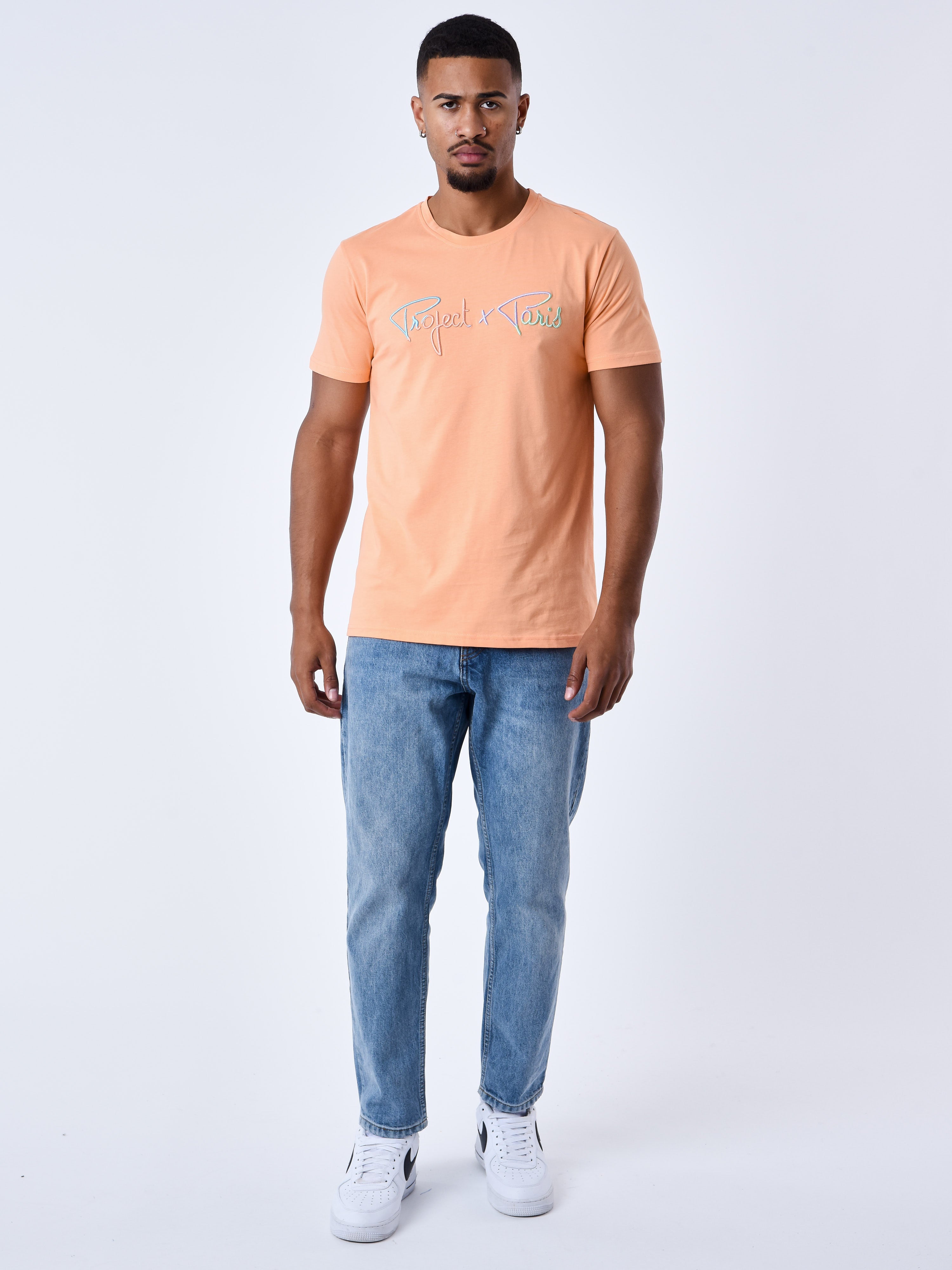 T-shirt Signature logo arc-en-ciel broderie-3