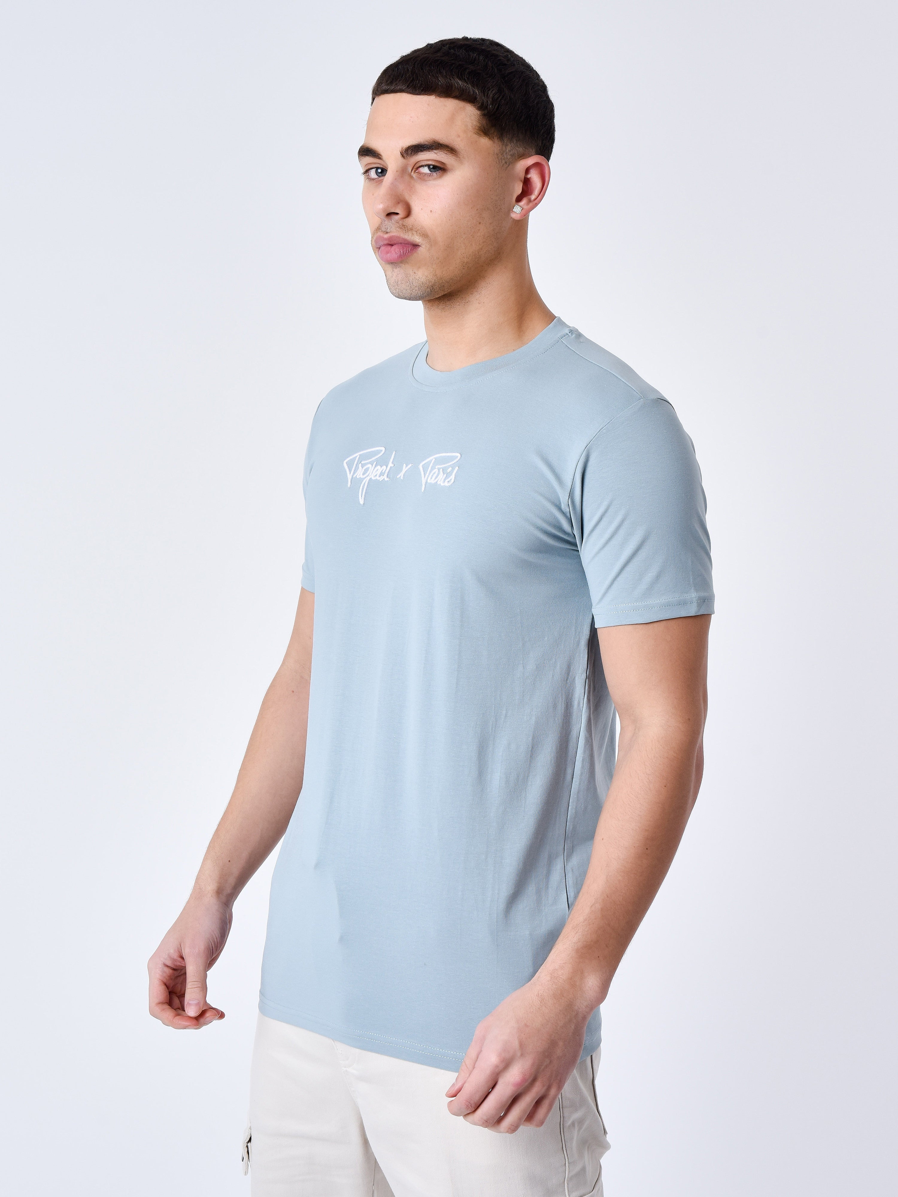 Signature T-shirt med reliefbroderi-5