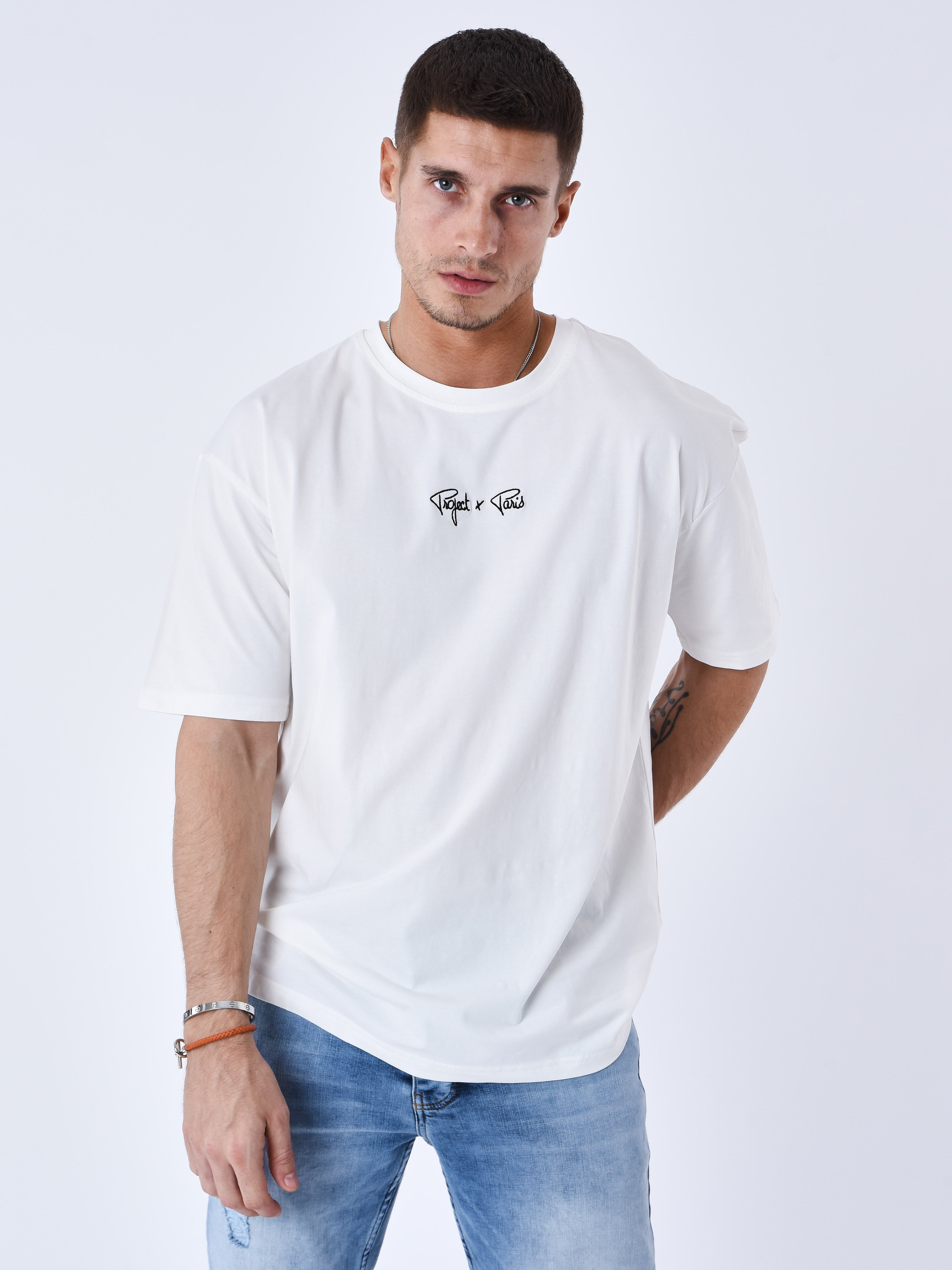 Logo embroidery T-shirt-2