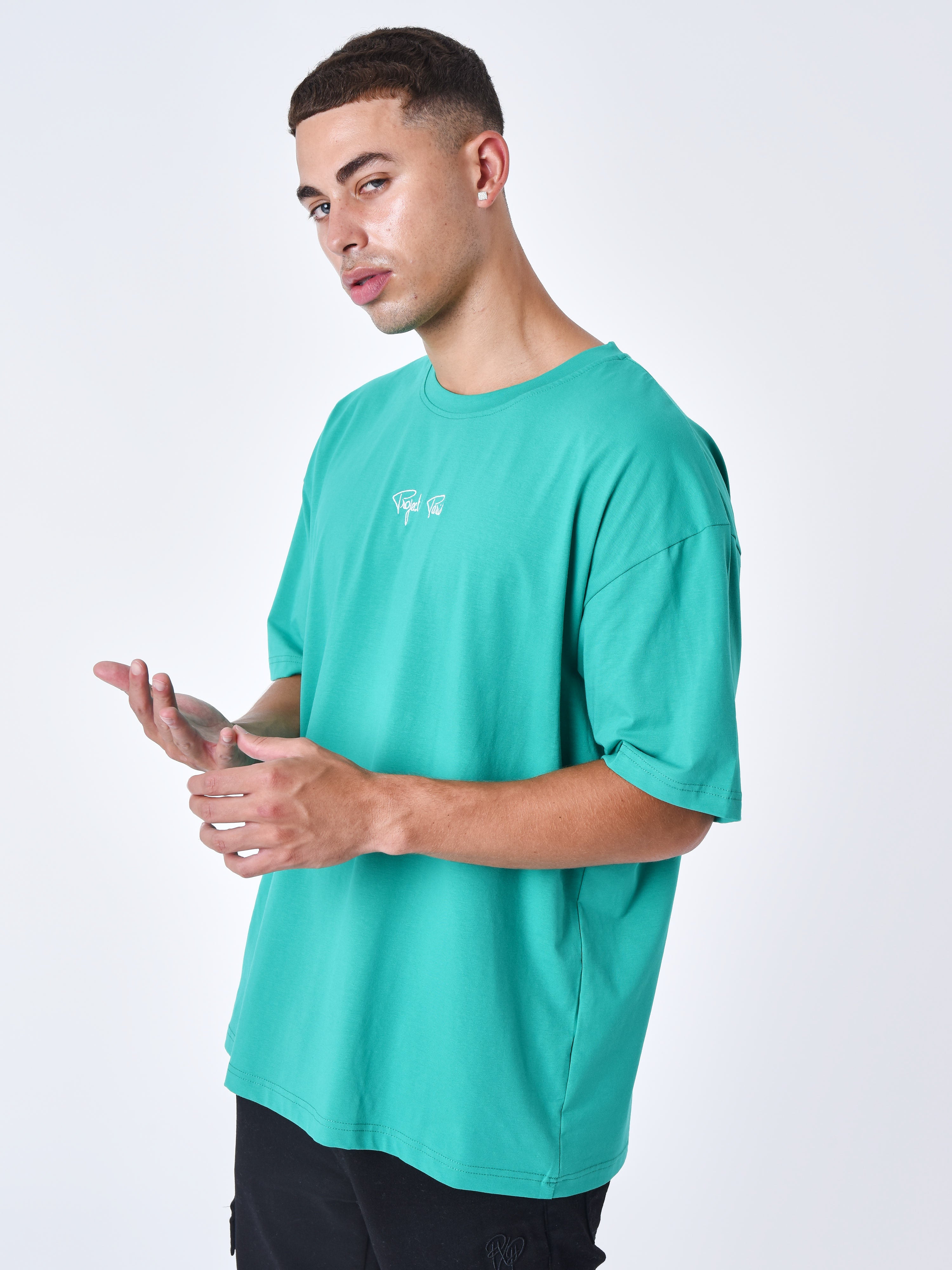 Logo embroidery T-shirt-4