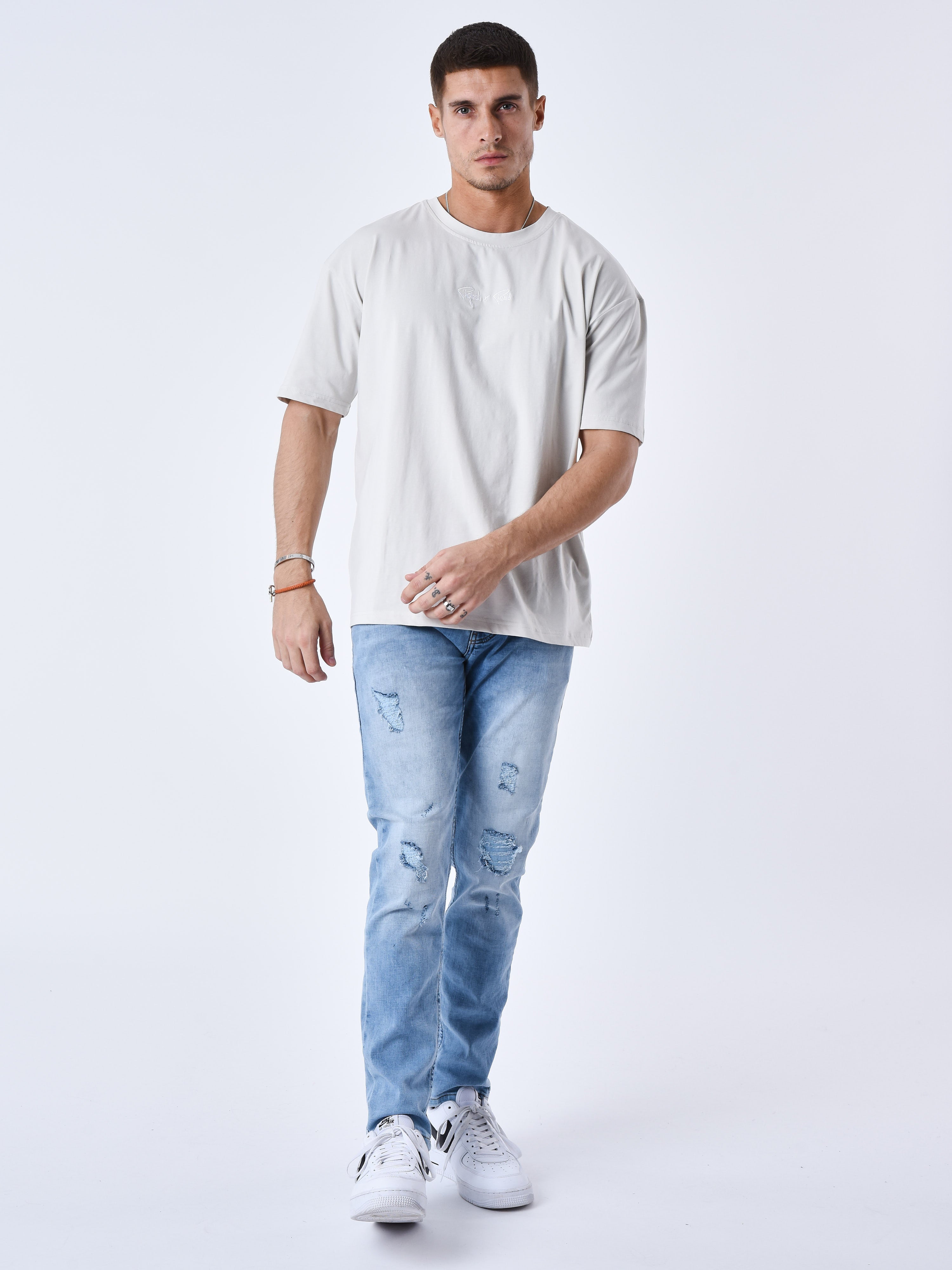 T-shirt met logo borduring-3