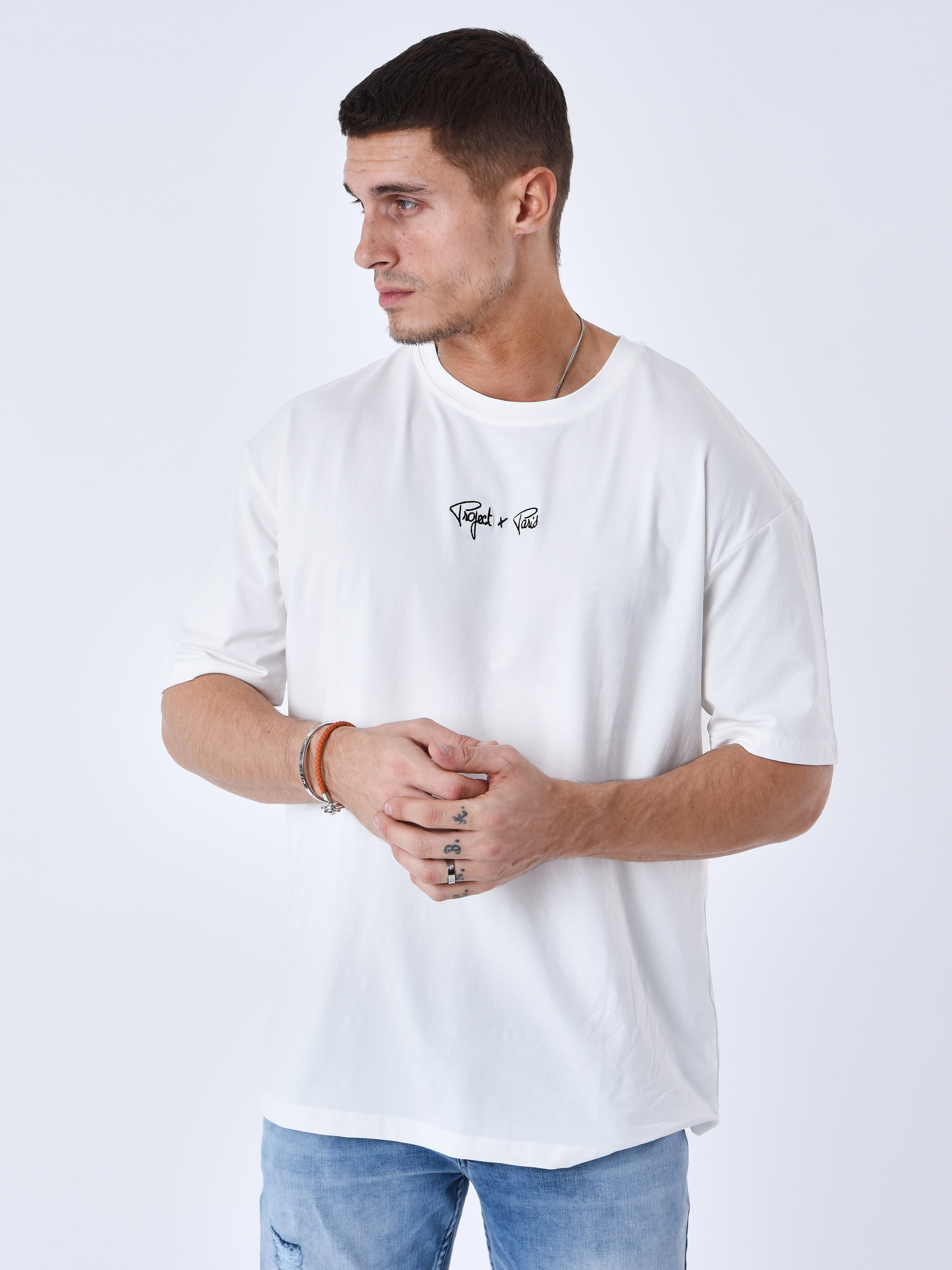 Logo embroidery T-shirt-4