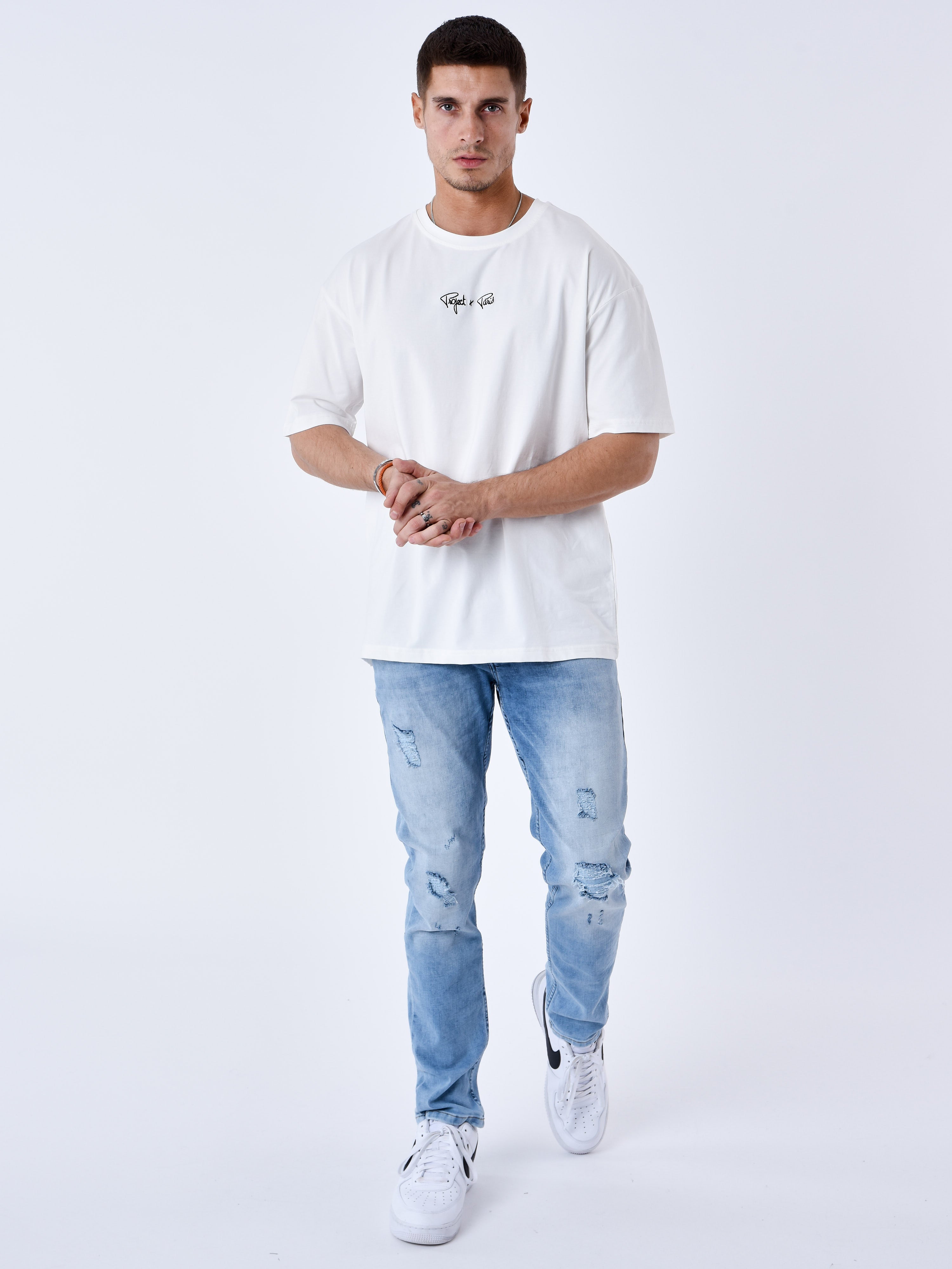 Logo embroidery T-shirt-3