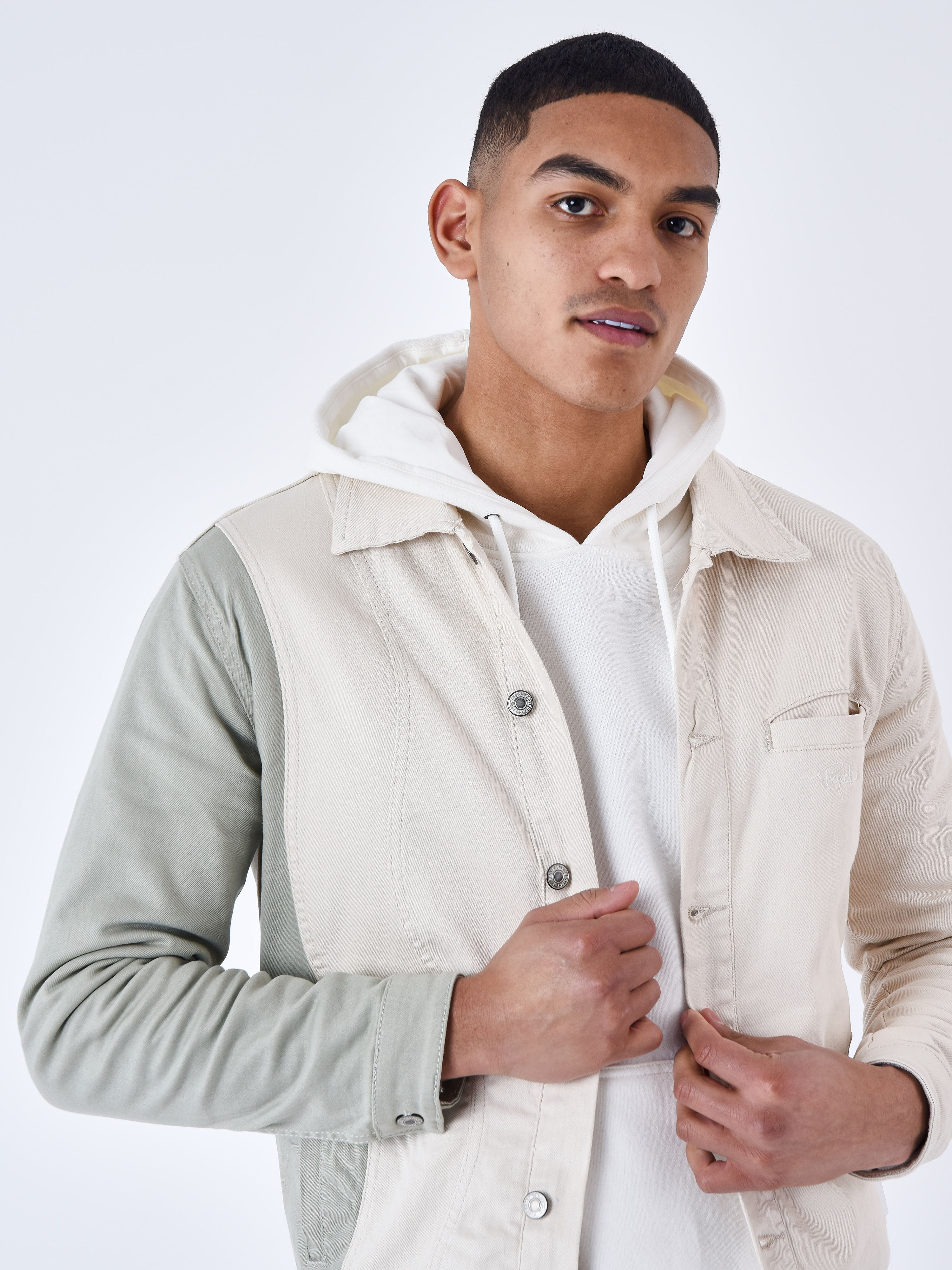 Two-tone denim jacket-1