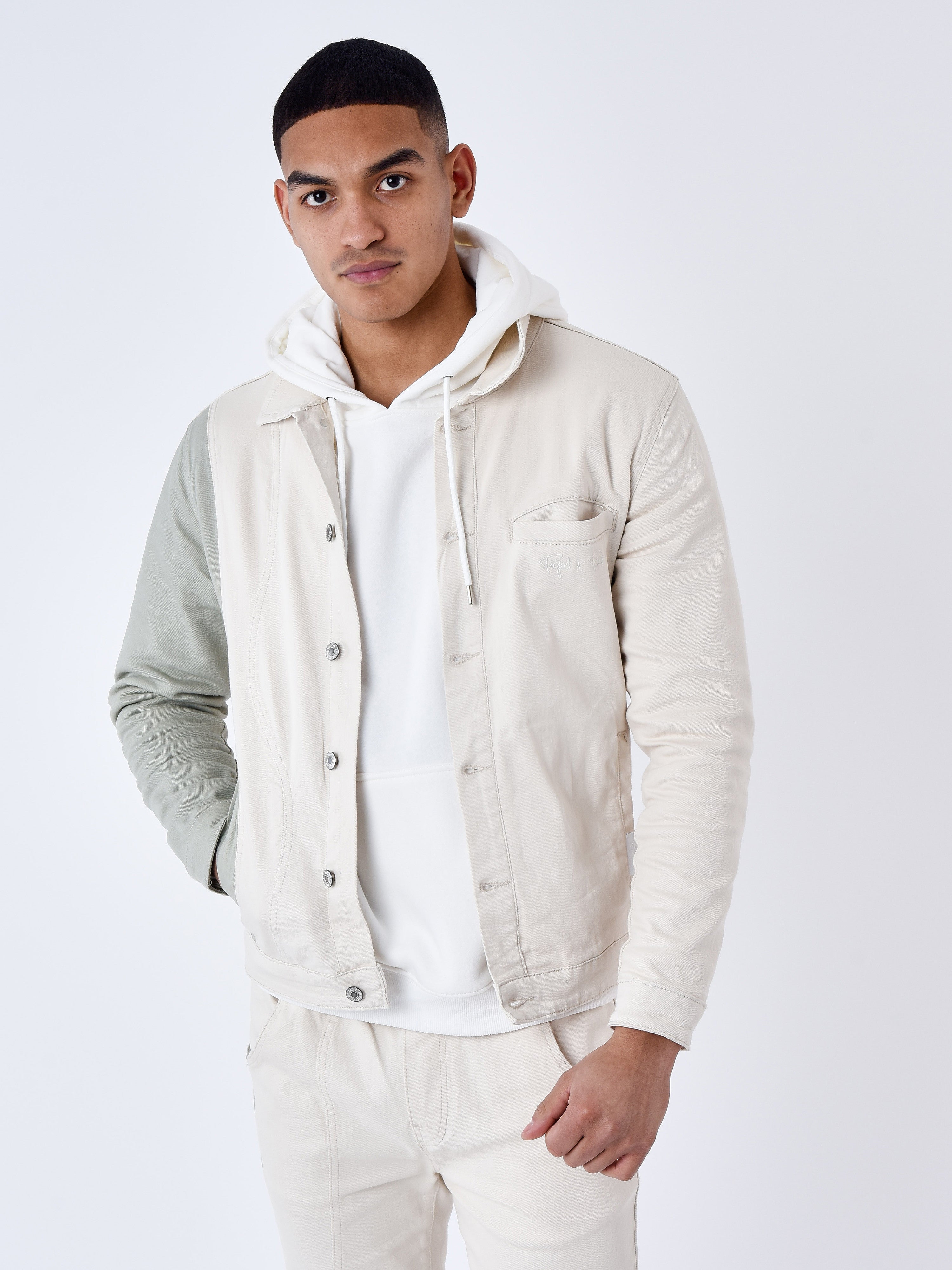 Two-tone denim jacket-2