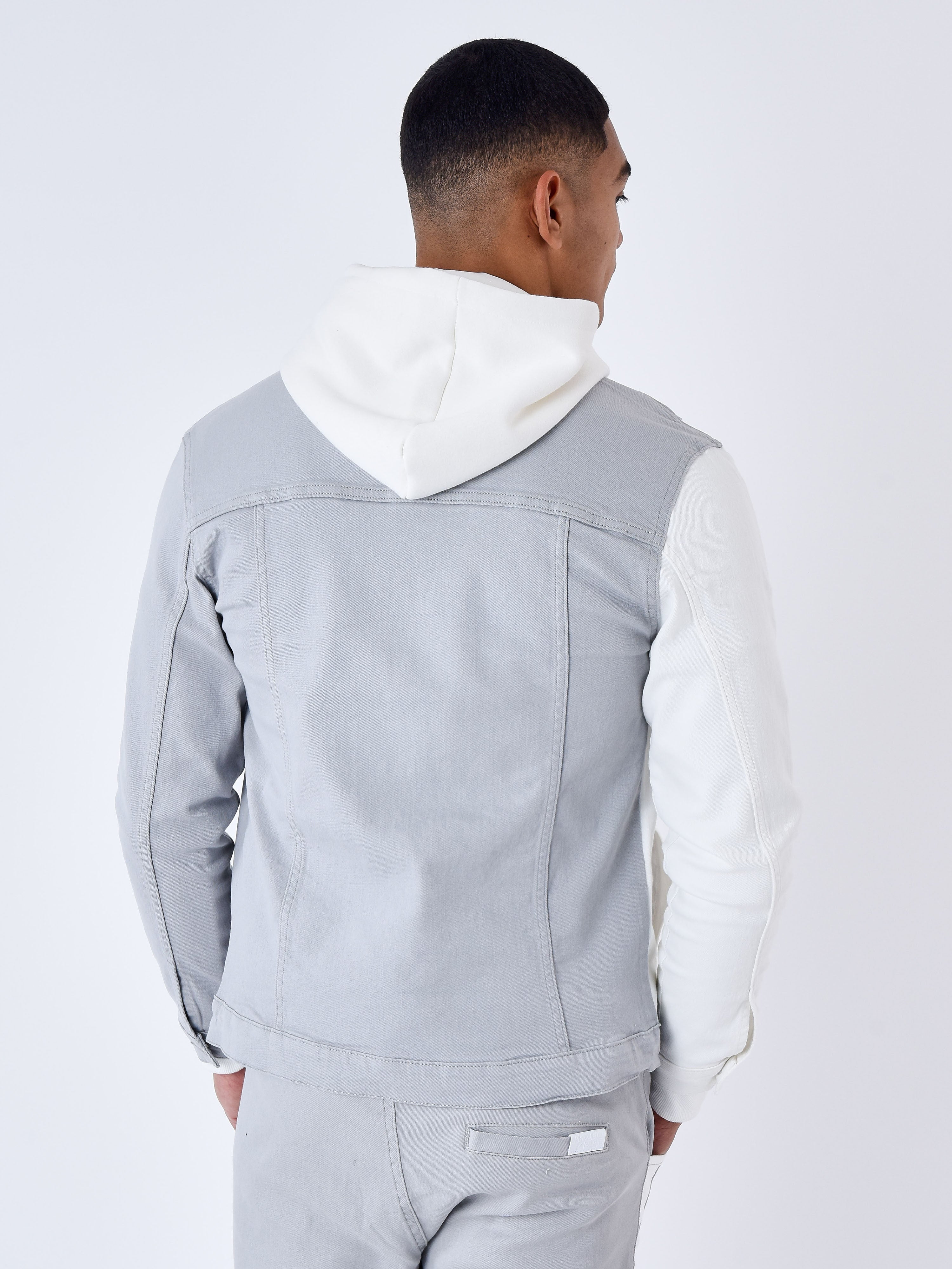 Two-tone denim jacket-5