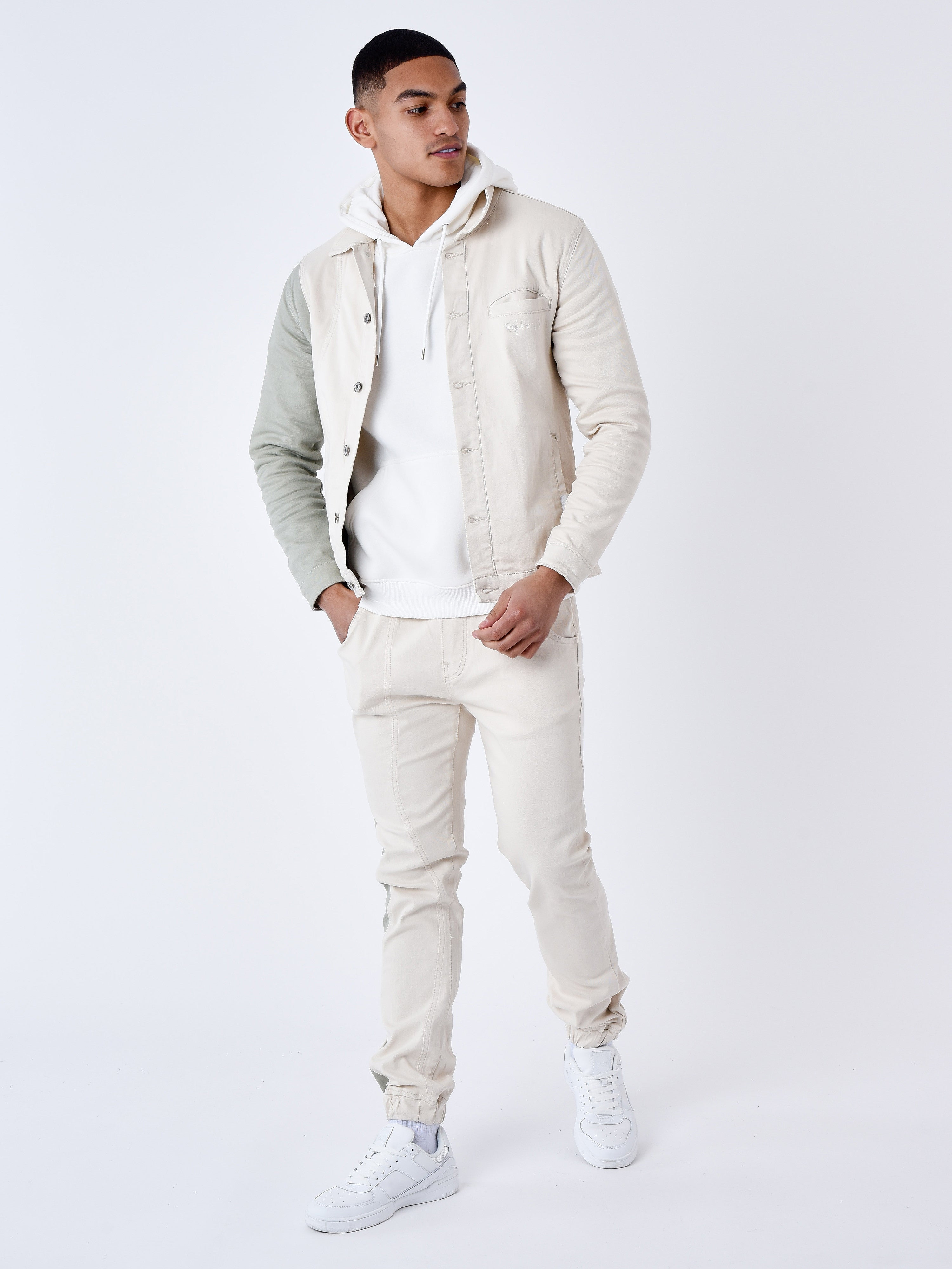 Two-tone denim jacket-3