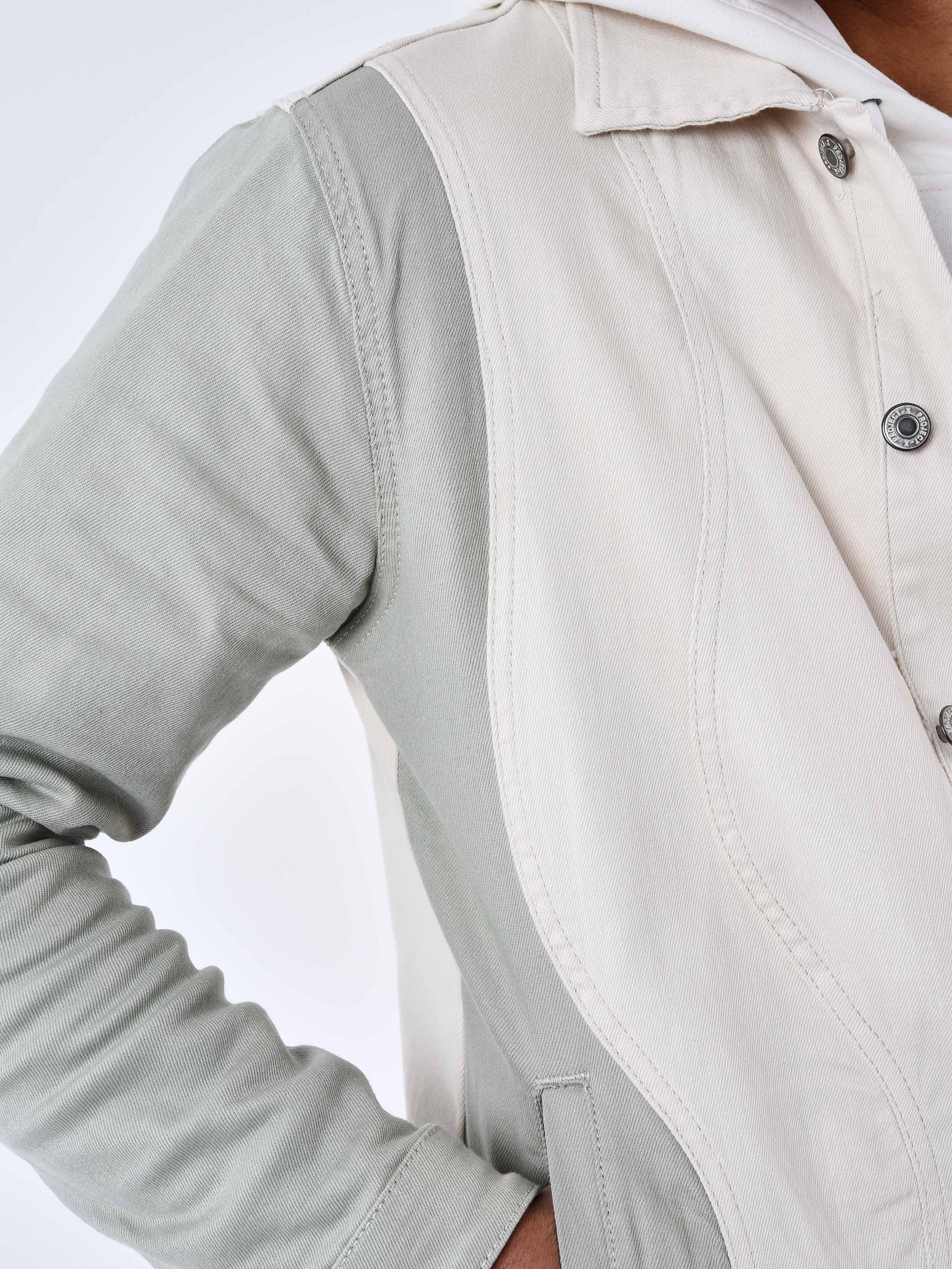 Two-tone denim jacket-9