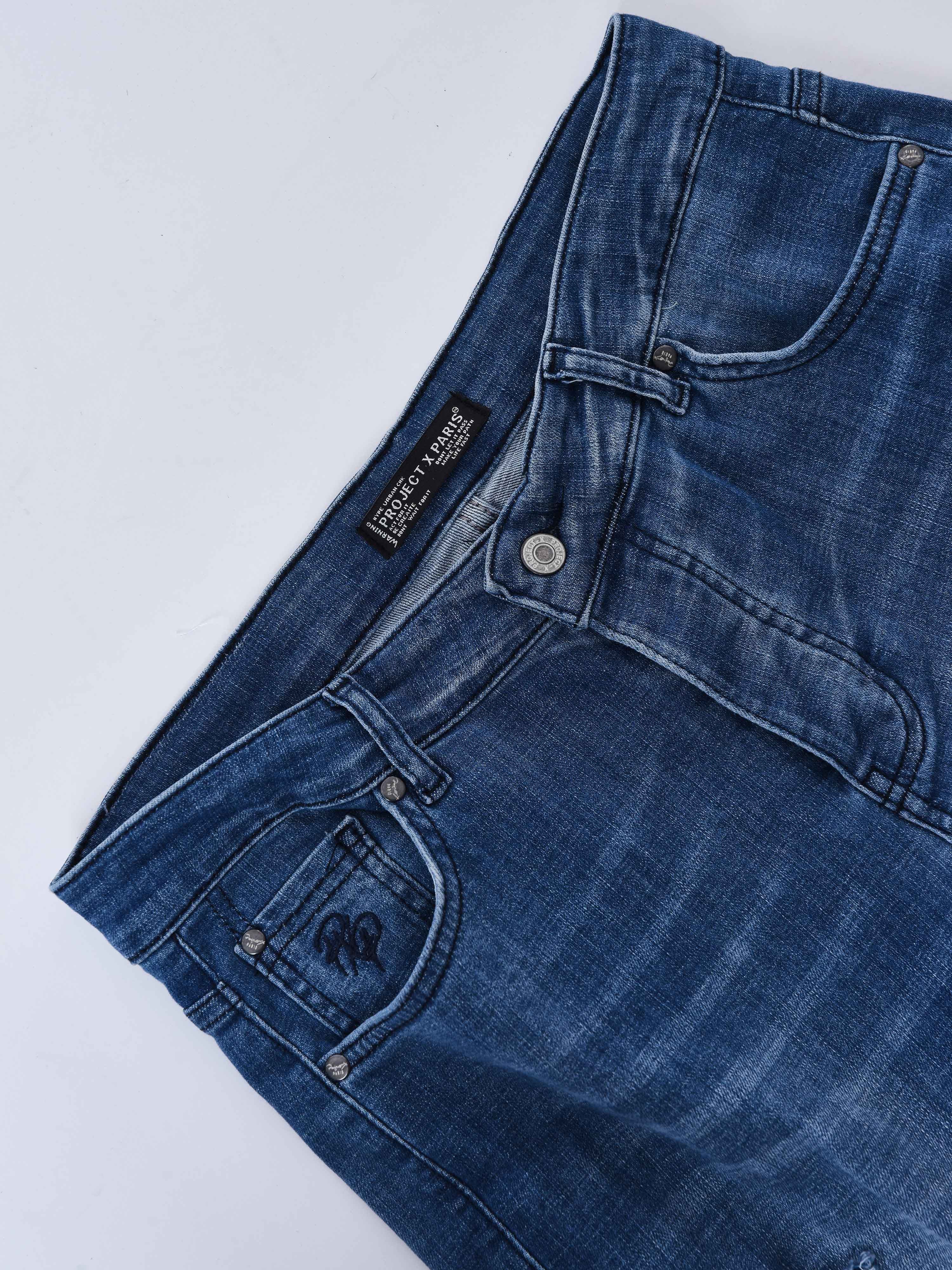 Regular ripped jeans met gaten-7