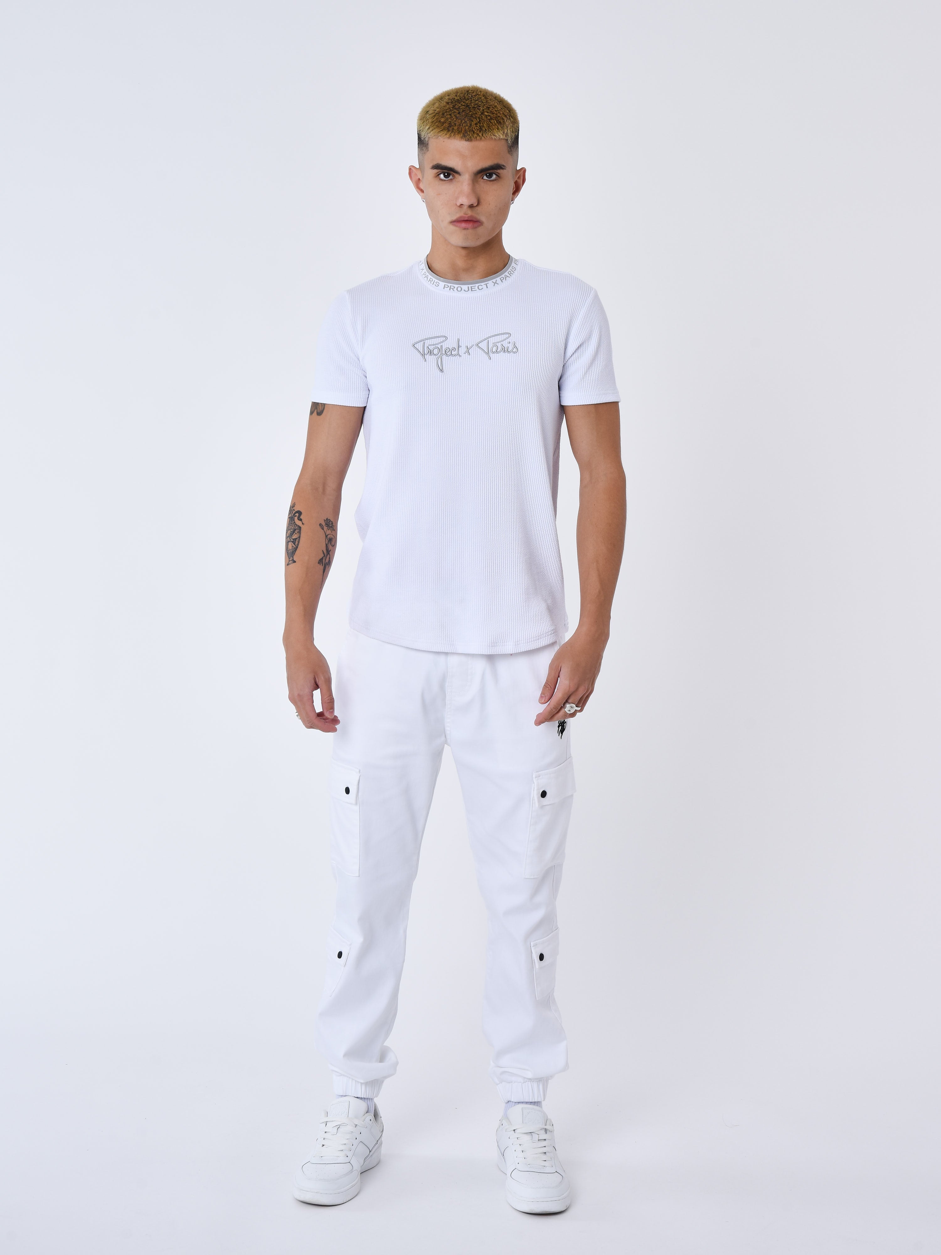 Embroidered textured t-shirt-3