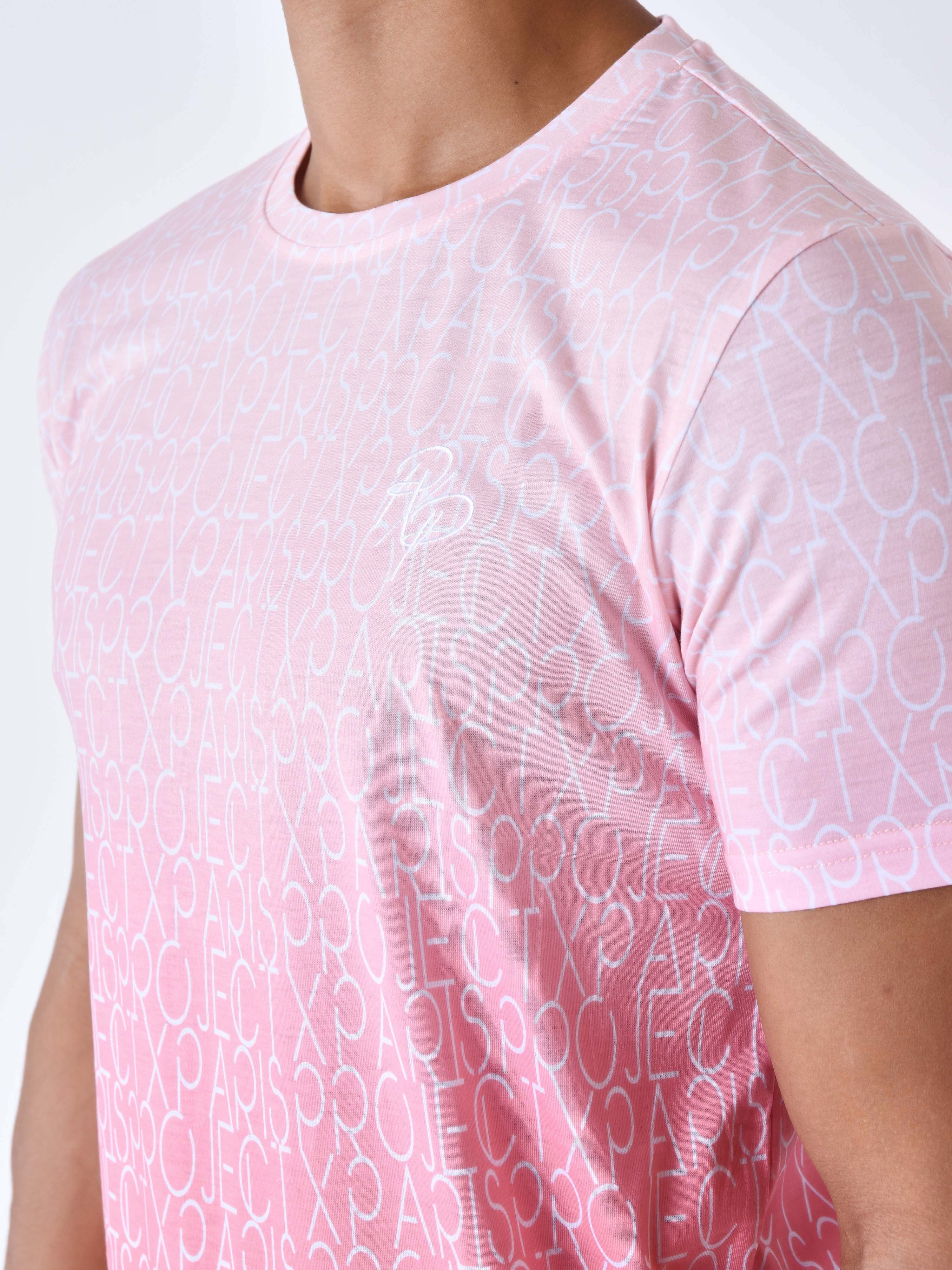 Bicolor gradient effect and all over T-shirt-5