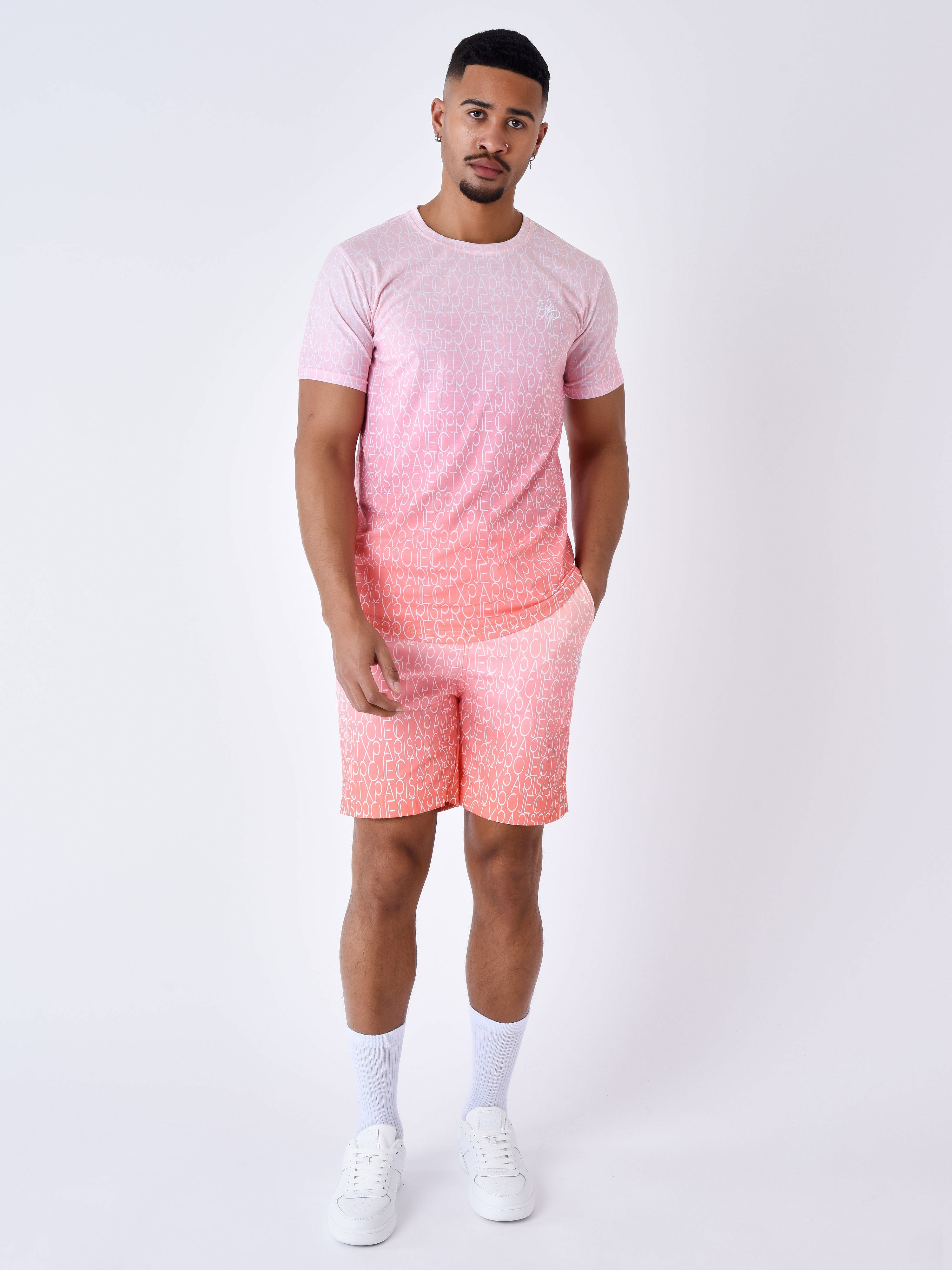 tee-shirt-a-effet-degrade-bicolore-et-all-over-pale-peach