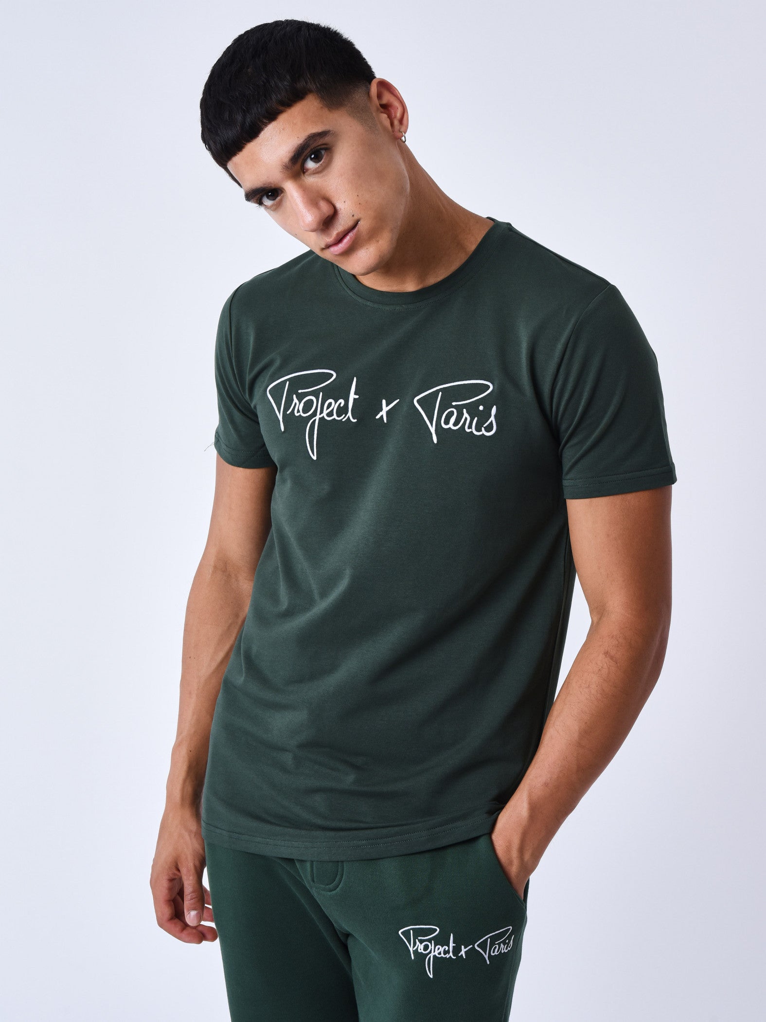 tee-shirt-basic-broderie-logo-project-x-paris-4062-vert