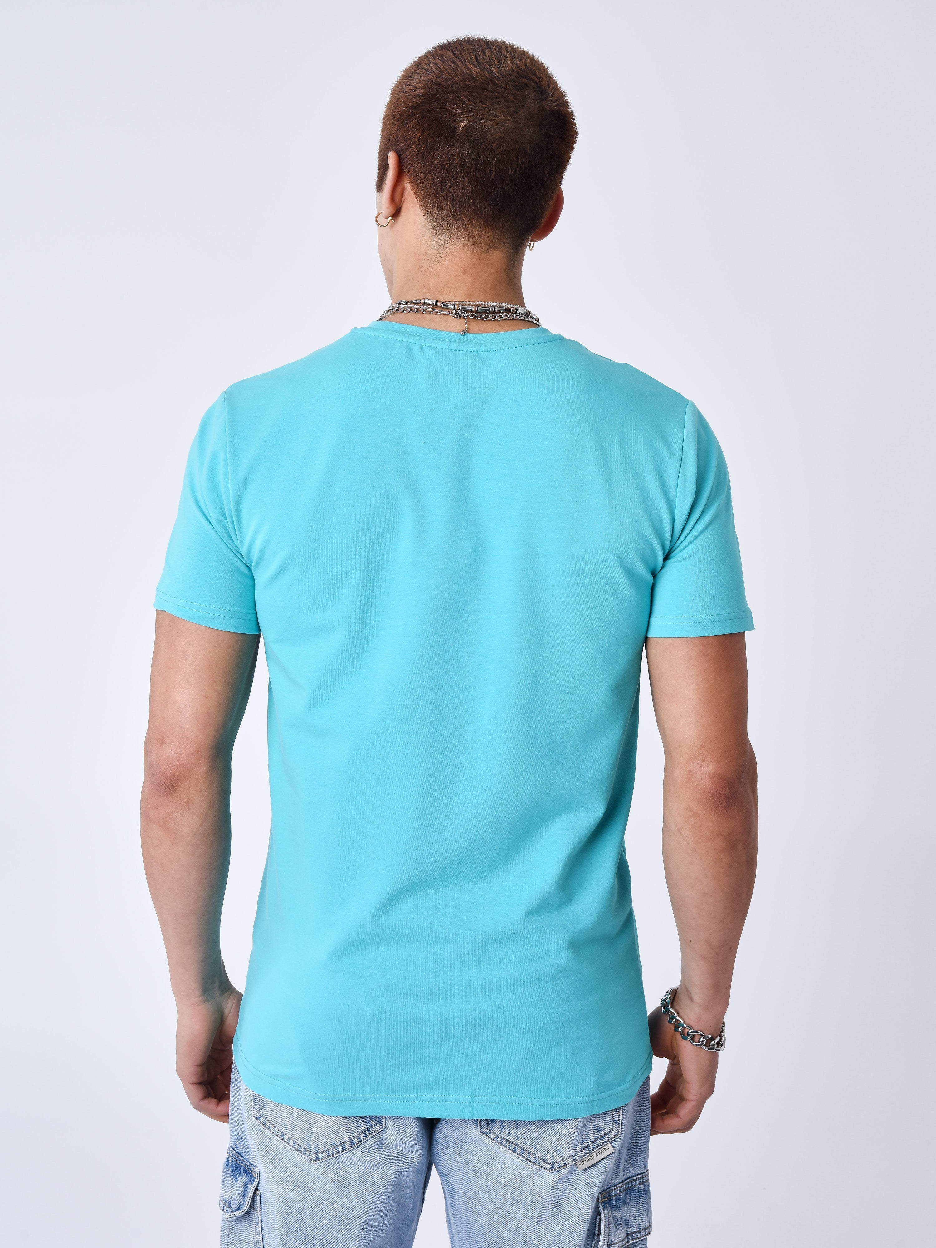 tee-shirt-basic-broderie-logo-project-x-paris-turquoise-modelshot
