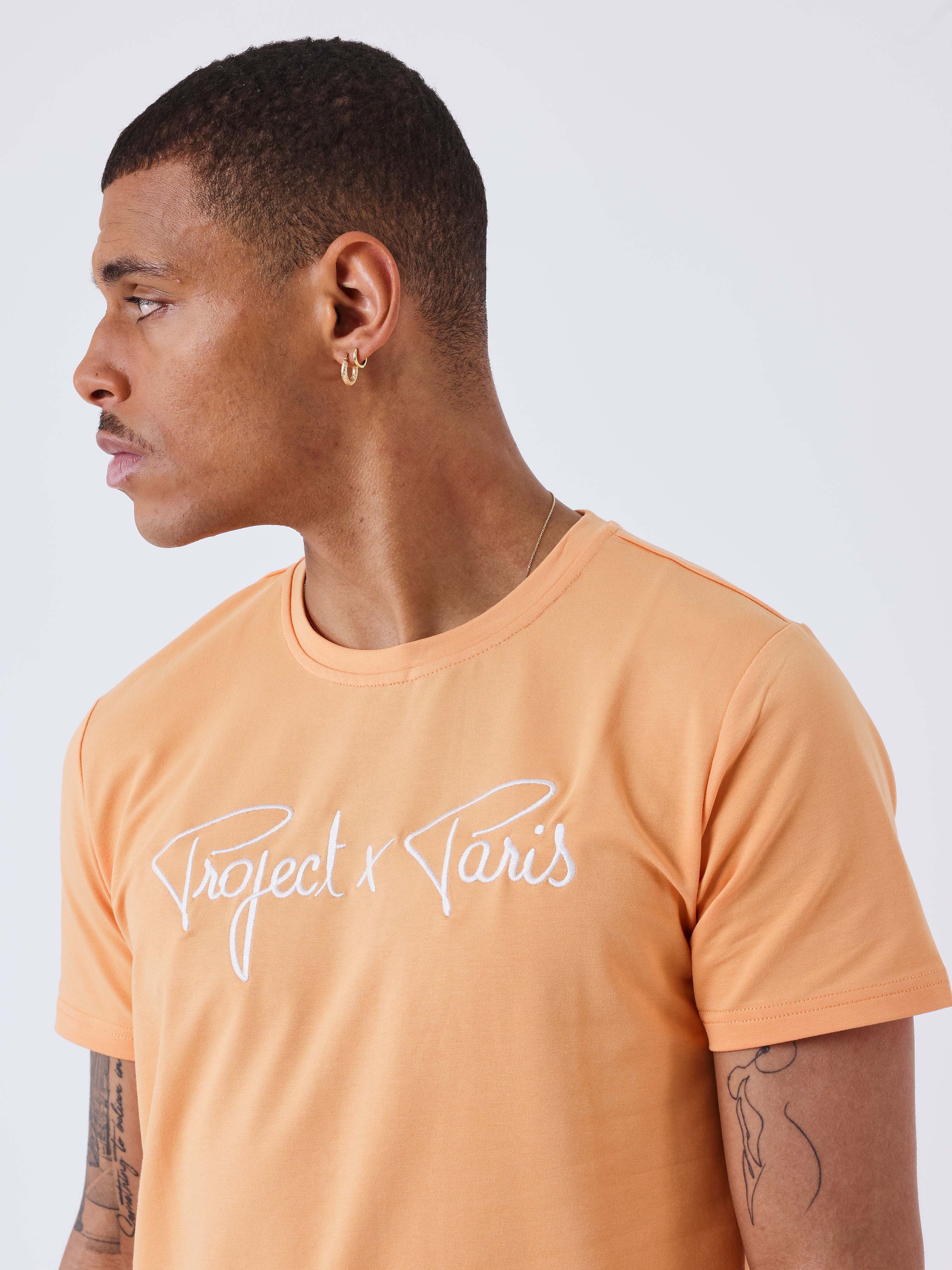 tee-shirt-basic-broderie-logo-project-x-paris-apricot-cream