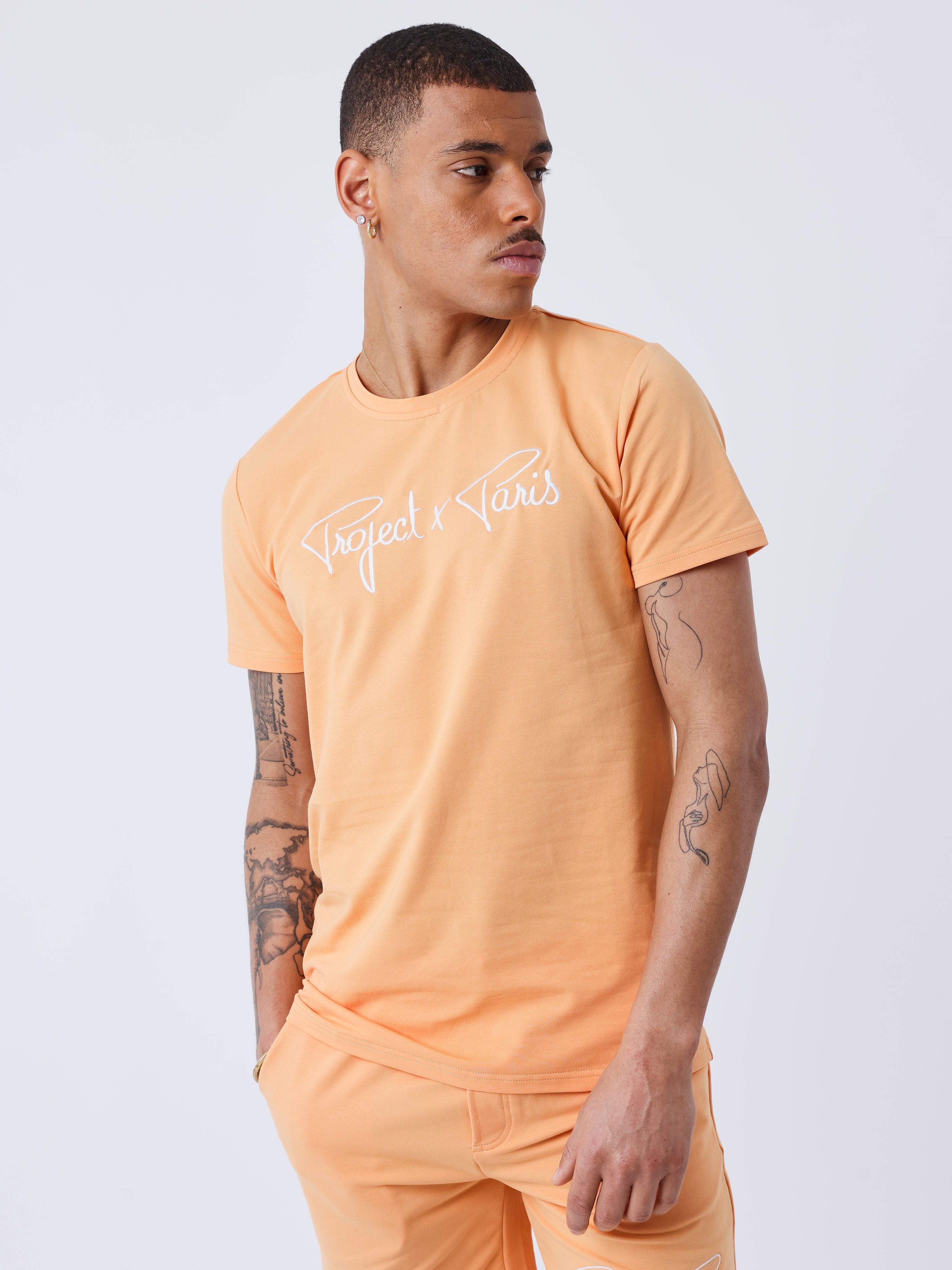 tee-shirt-basic-broderie-logo-project-x-paris-apricot-cream