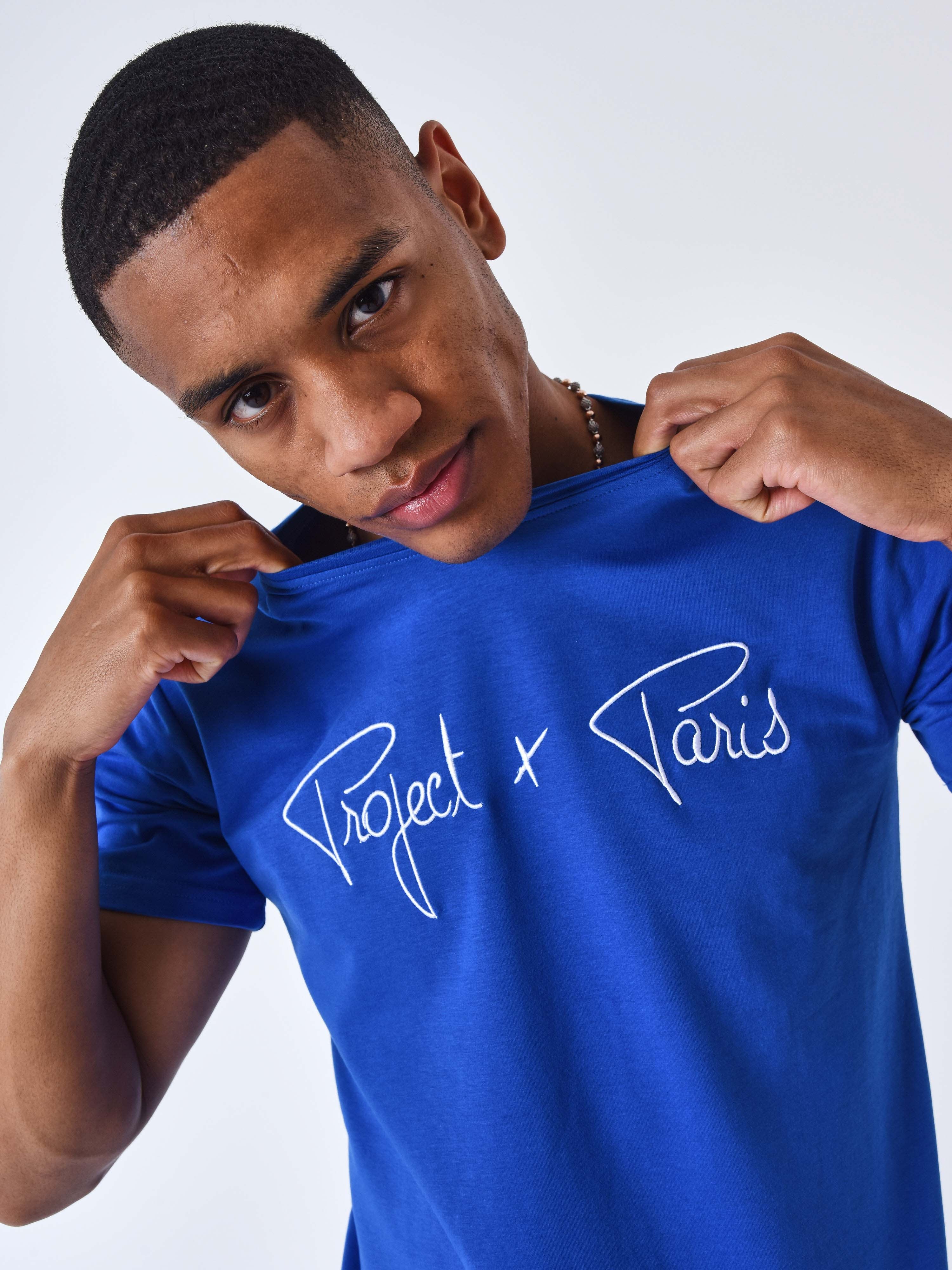 tee-shirt-basic-broderie-logo-project-x-paris-bleu-electrique