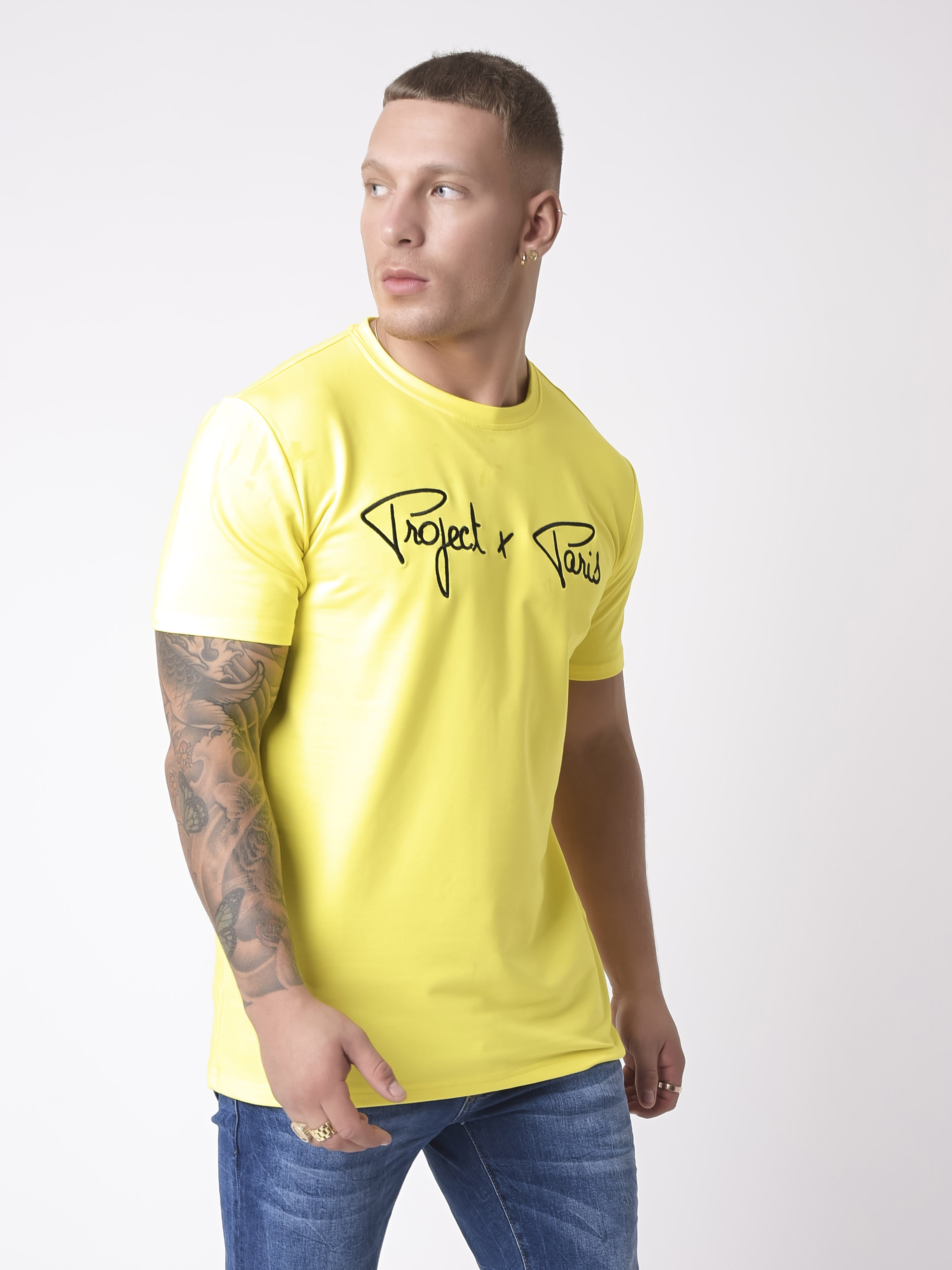 tee-shirt-basic-broderie-logo-project-x-paris-jaune-citron