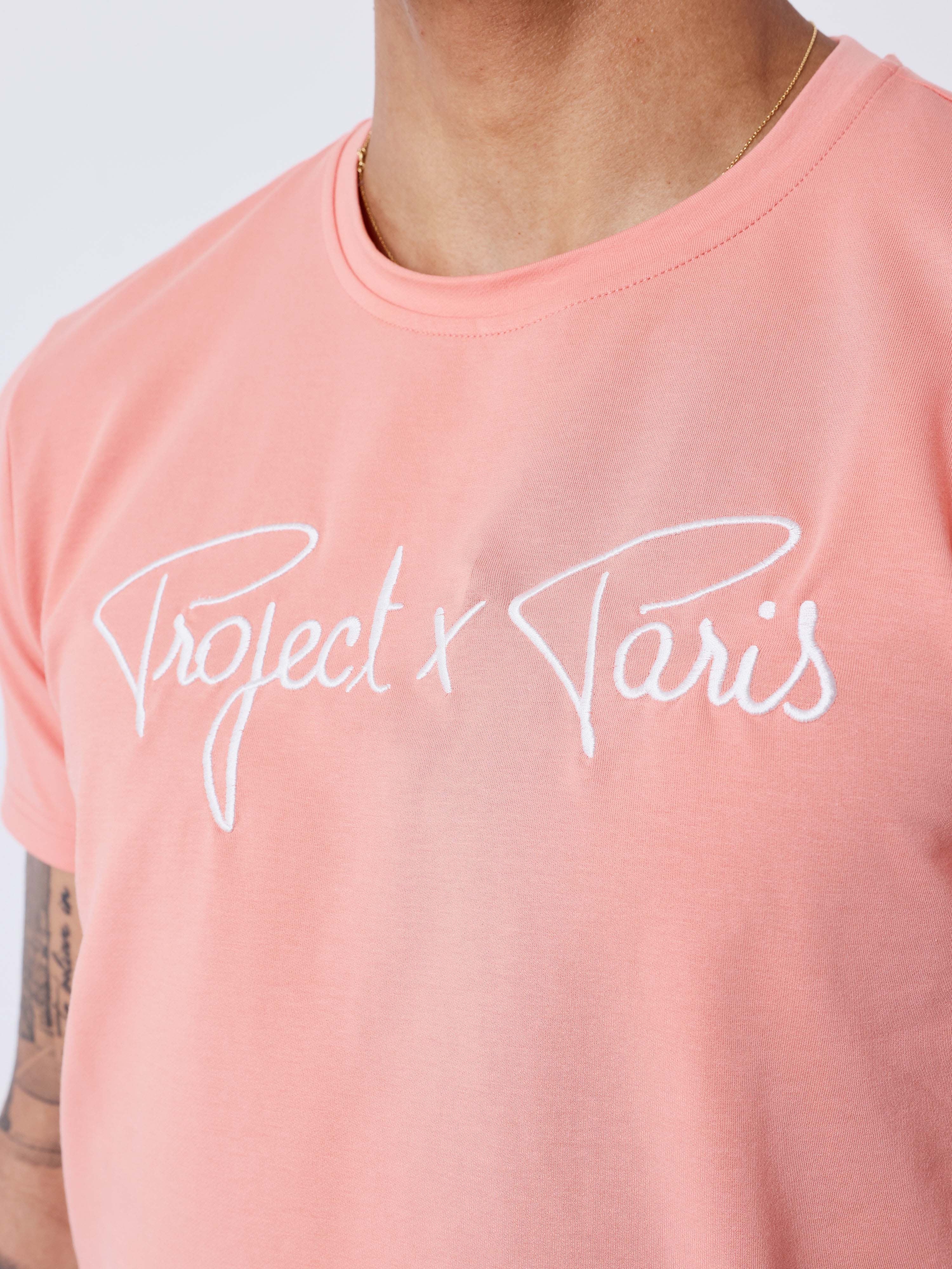tee-shirt-basic-broderie-logo-project-x-paris-coral