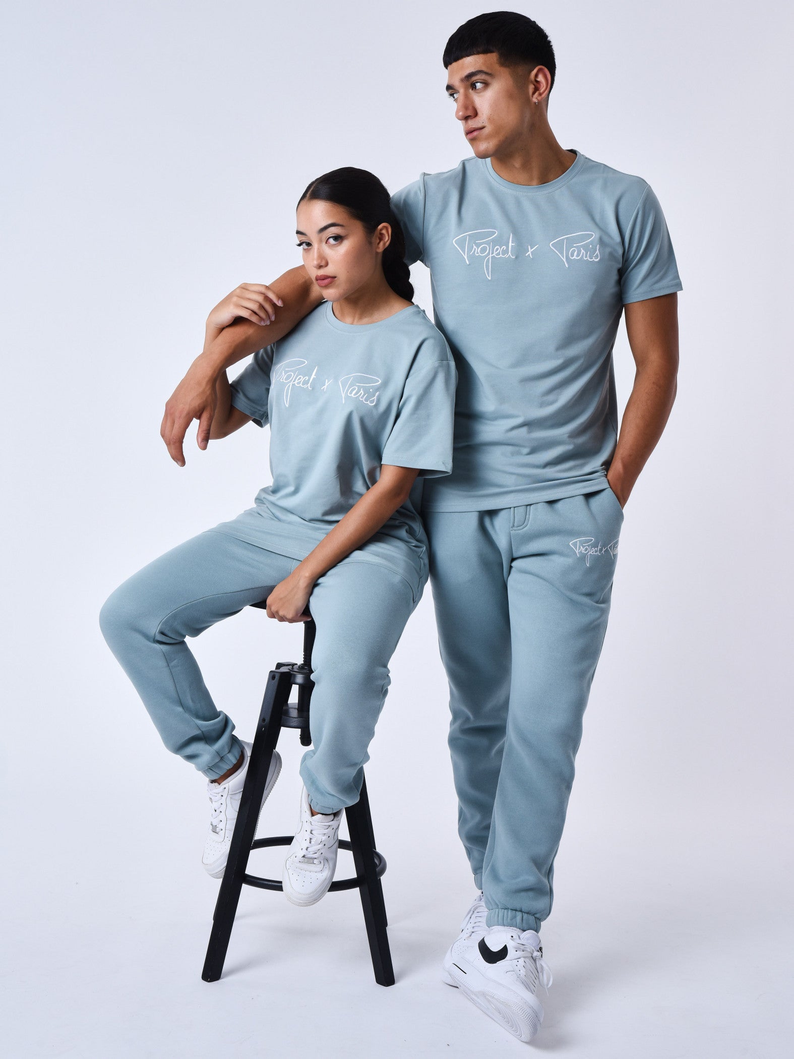 tee-shirt-basic-broderie-logo-project-x-paris-bleu-vert