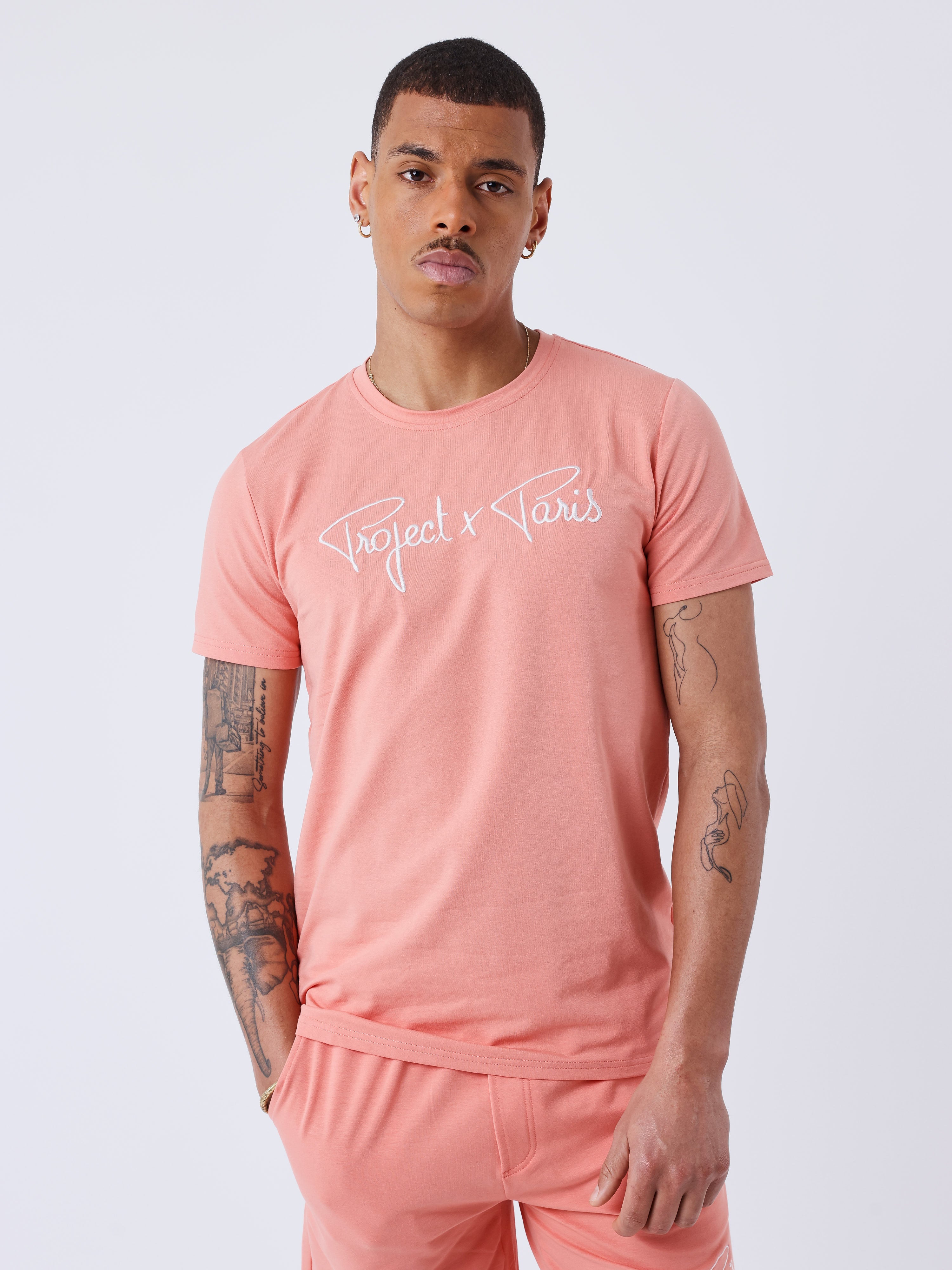 tee-shirt-basic-broderie-logo-project-x-paris-coral