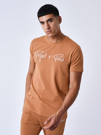 tee-shirt-basic-broderie-logo-project-x-paris-camel-modelshot