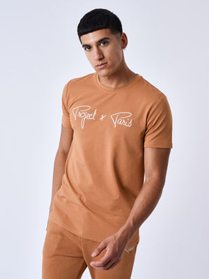 tee-shirt-basic-broderie-logo-project-x-paris-camel-modelshot